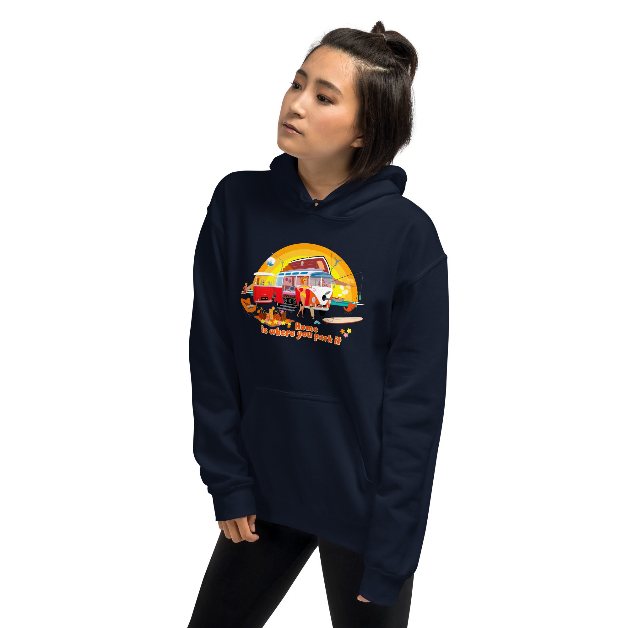 Unisex Hoodie Ultra Combi: Home is where you park it on dark colors