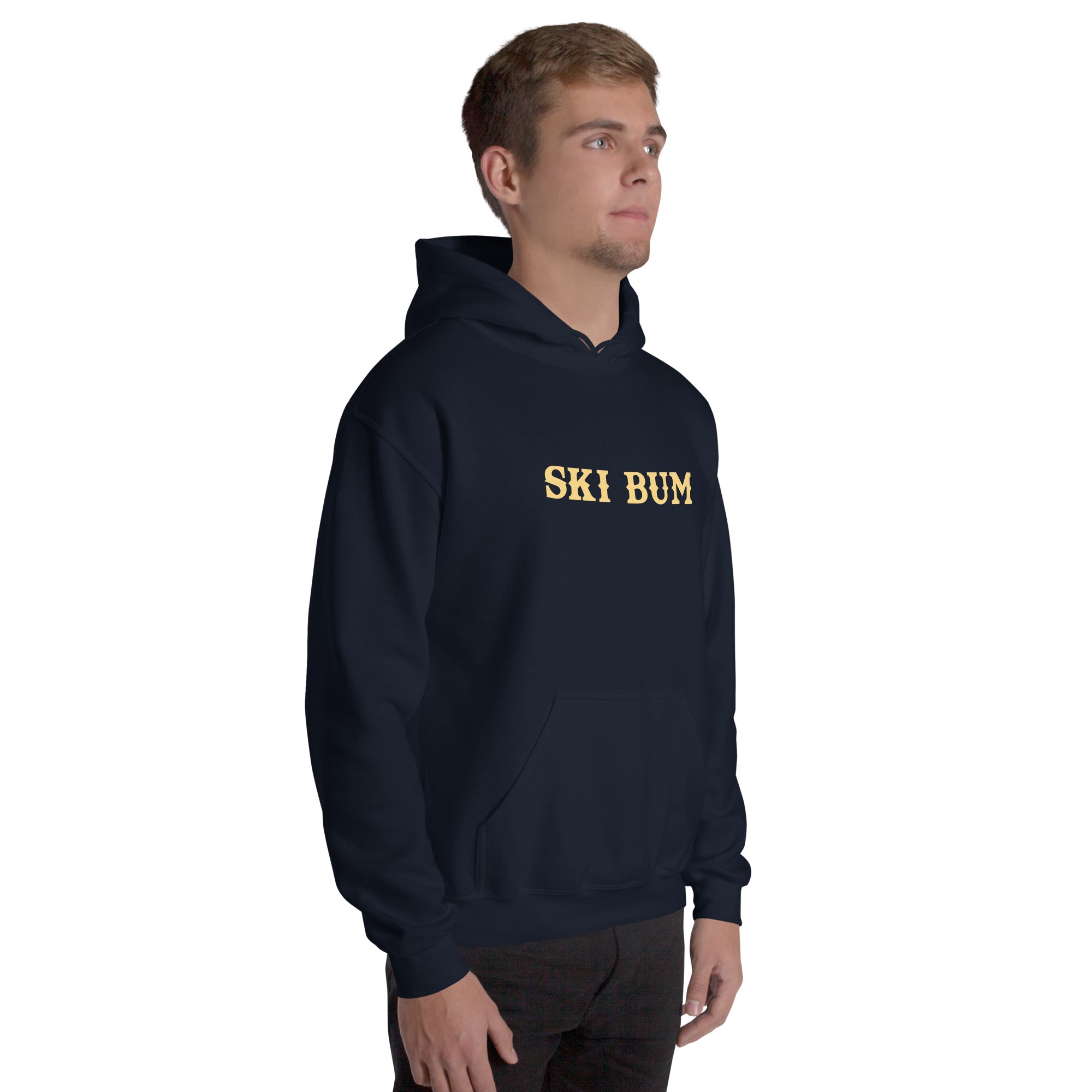 Unisex Hoodie Ski Bum on dark colors