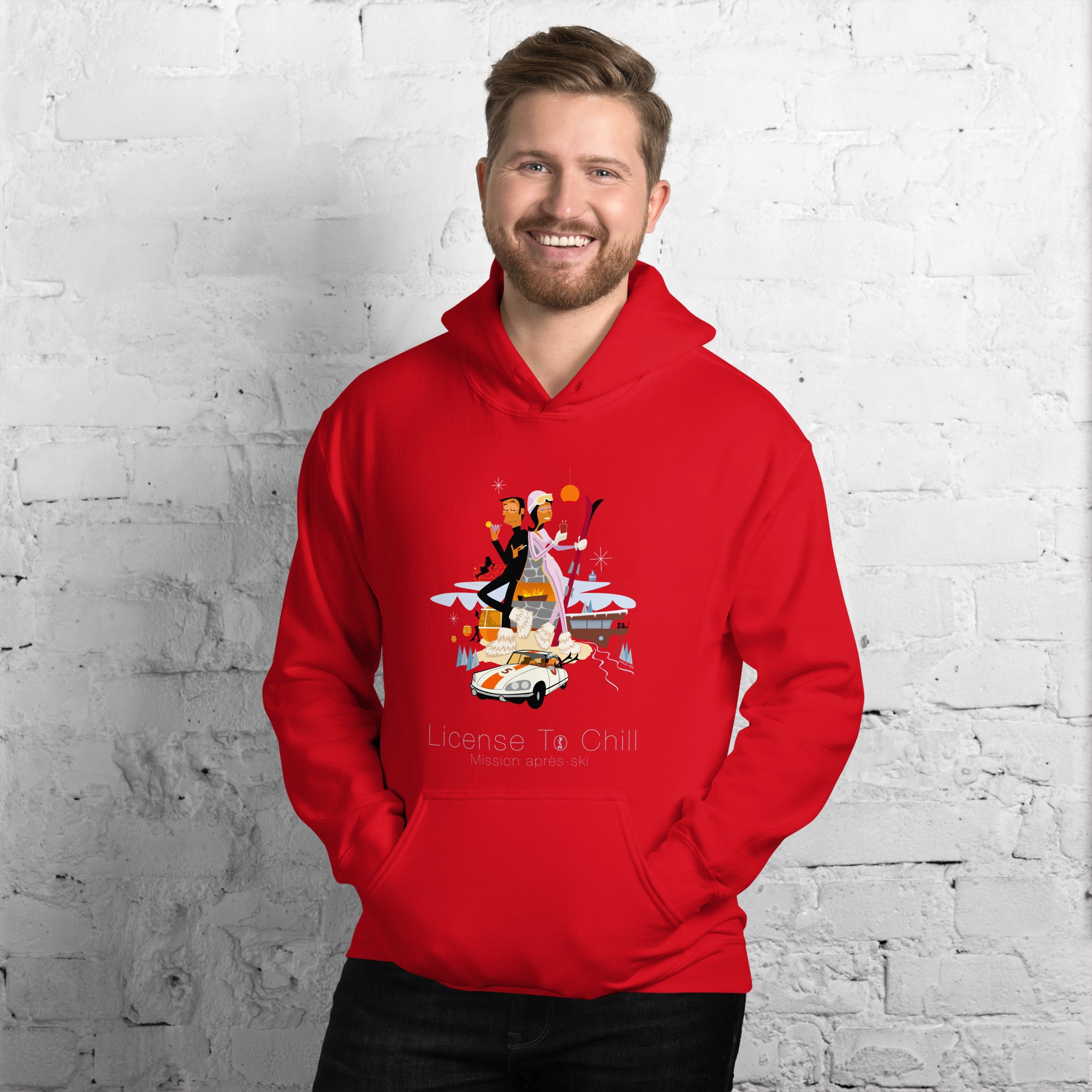 Unisex Hoodie License To Chill Mission Après-Ski on bright colors