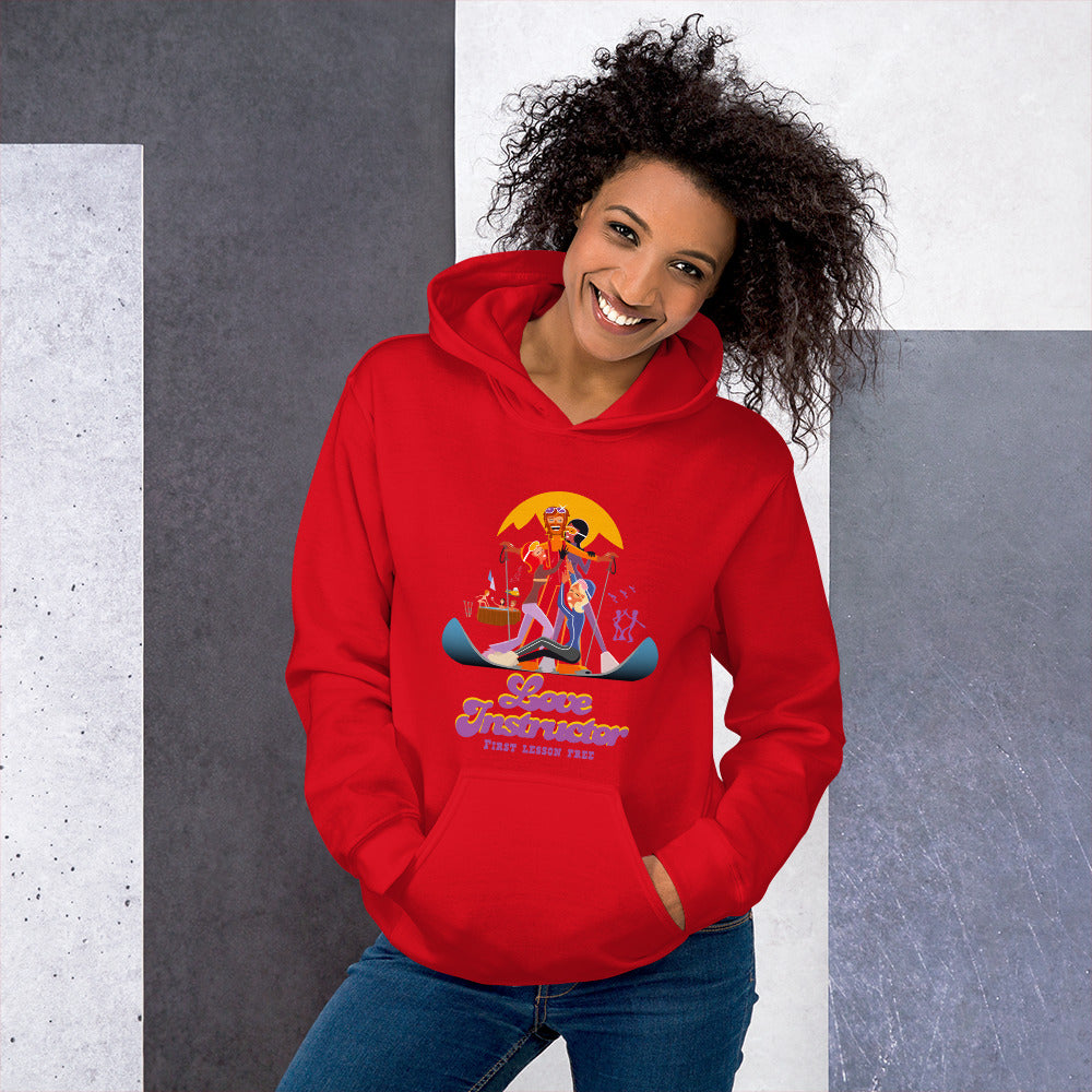 Unisex Hoodie Love Instructor First Lesson free on bright colors
