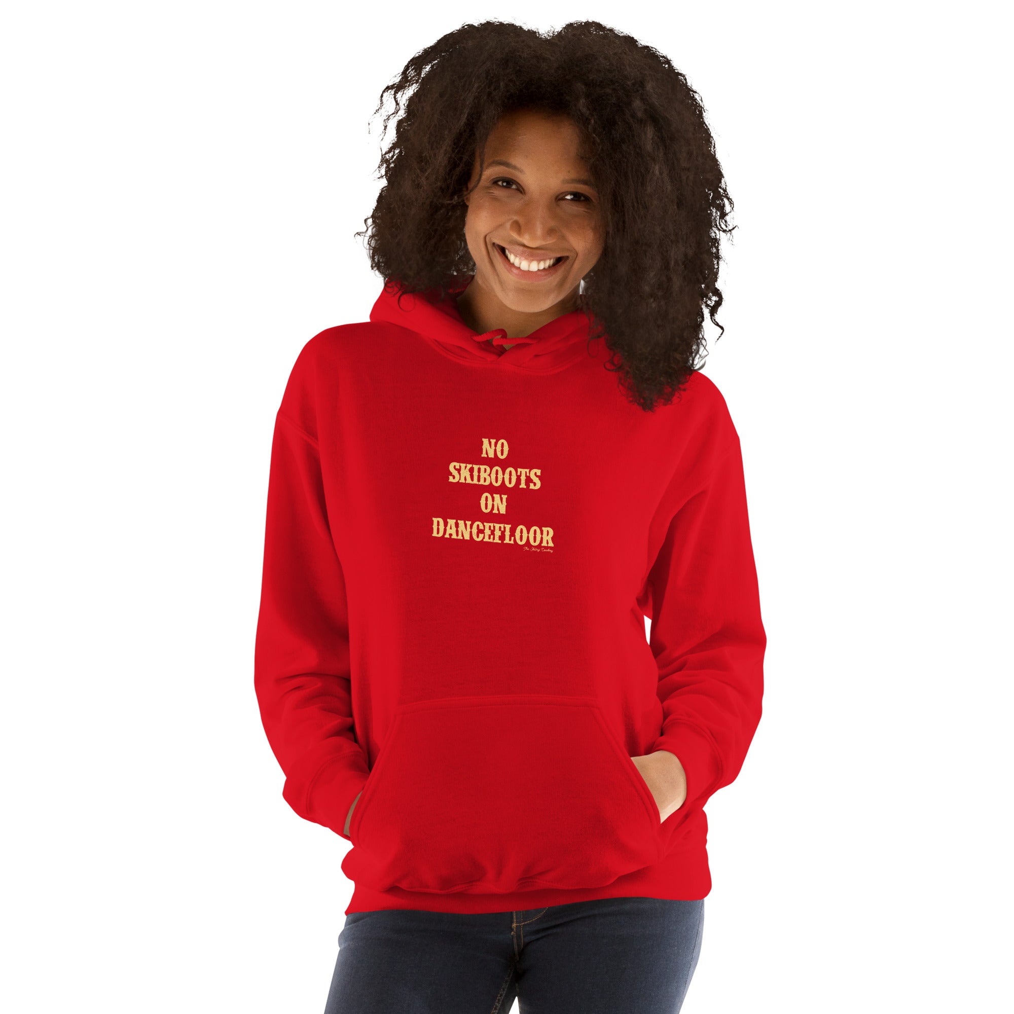 Unisex Hoodie No Skiboots on Dancefloor on bright colors