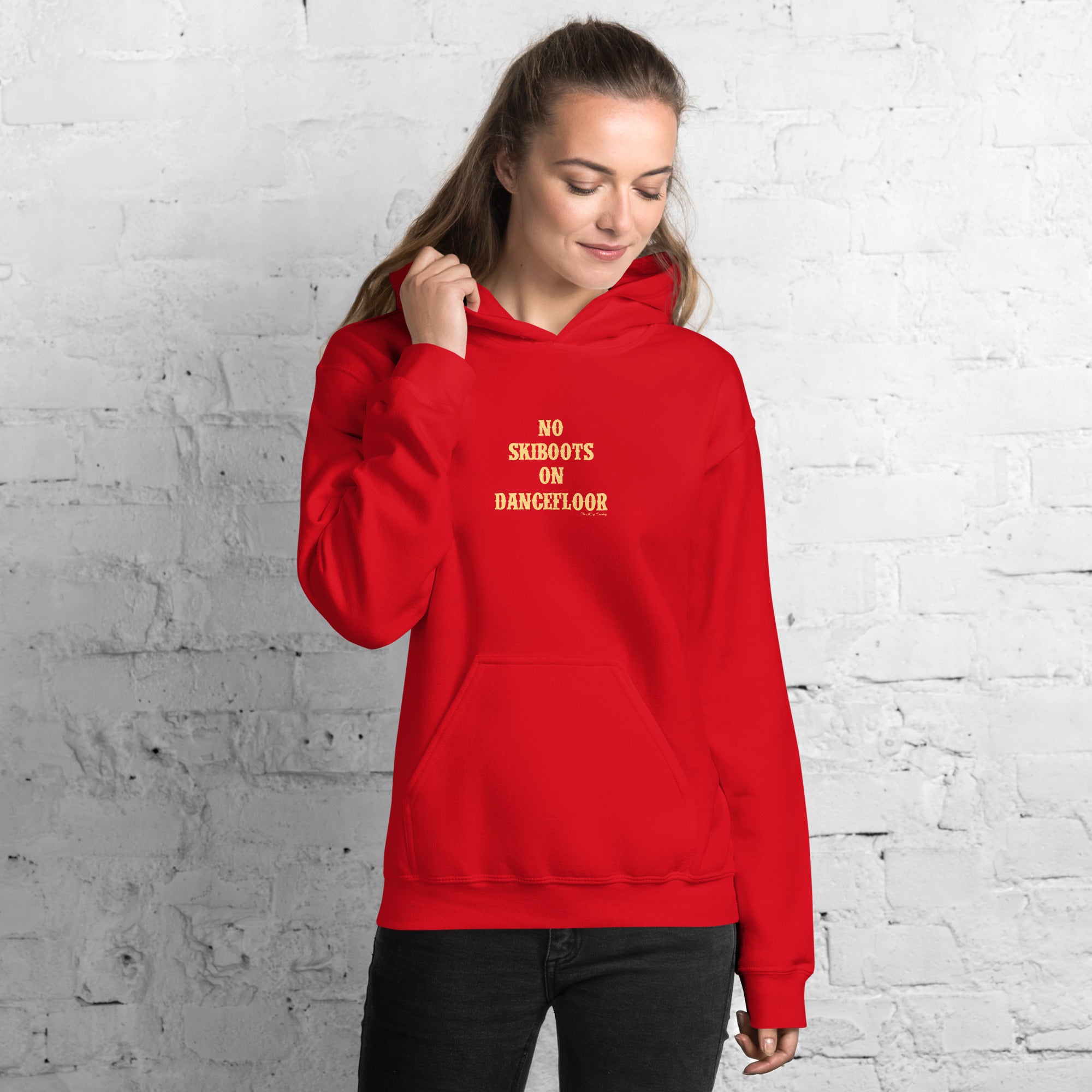 Unisex Hoodie No Skiboots on Dancefloor on bright colors