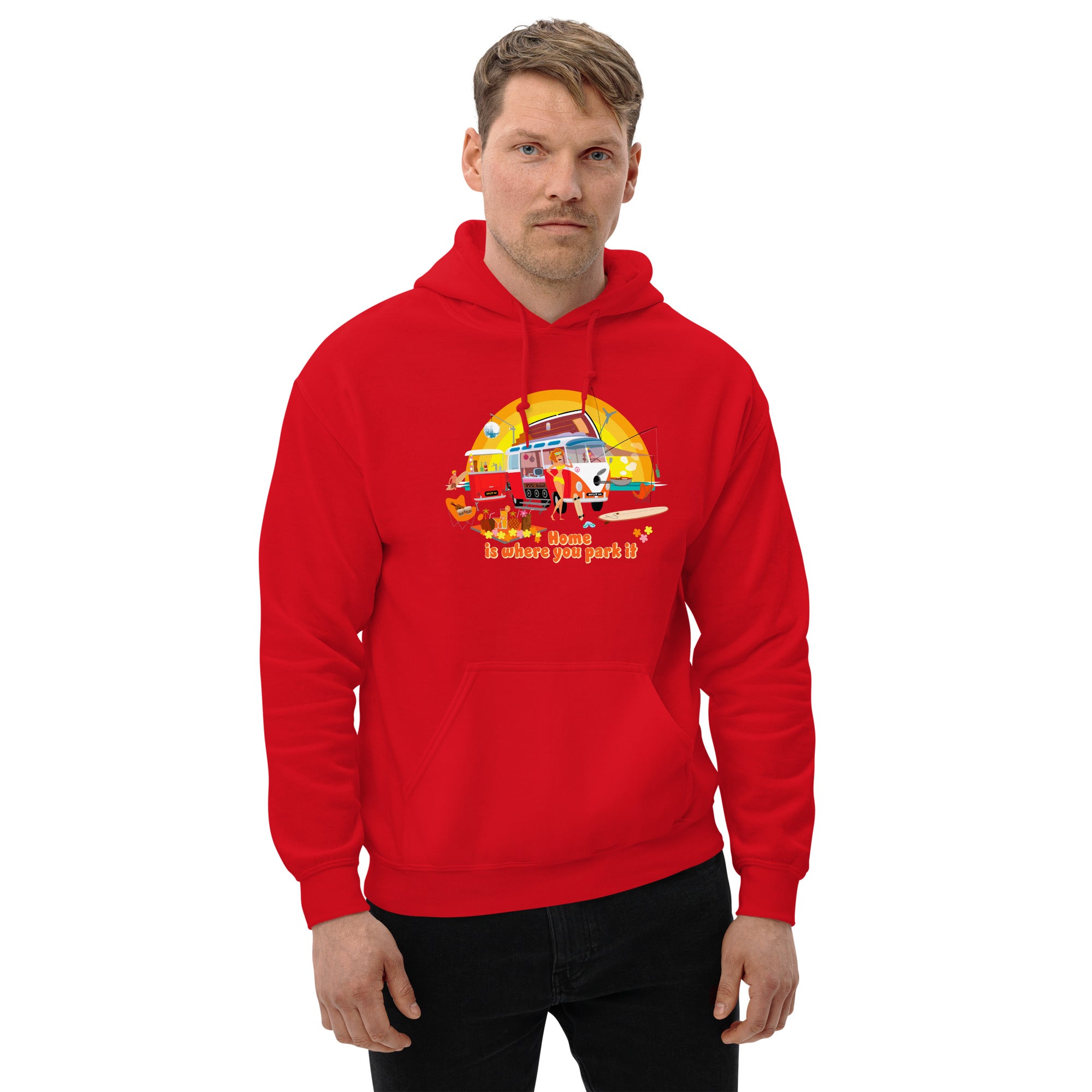 Sweat à capuche d'hiver unisexe Ultra Combi: Home is where you park it sur couleurs vives