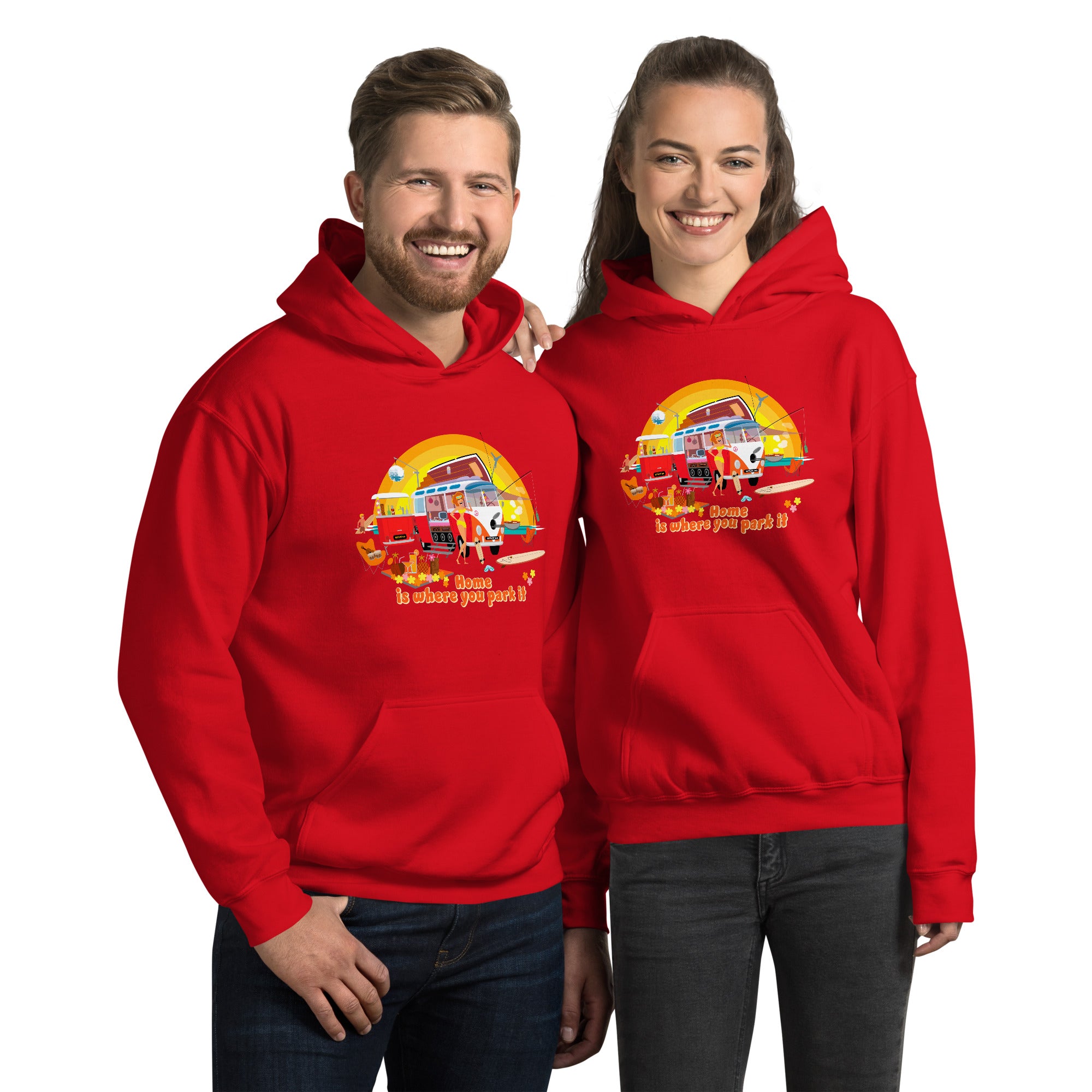 Sweat à capuche d'hiver unisexe Ultra Combi: Home is where you park it sur couleurs vives