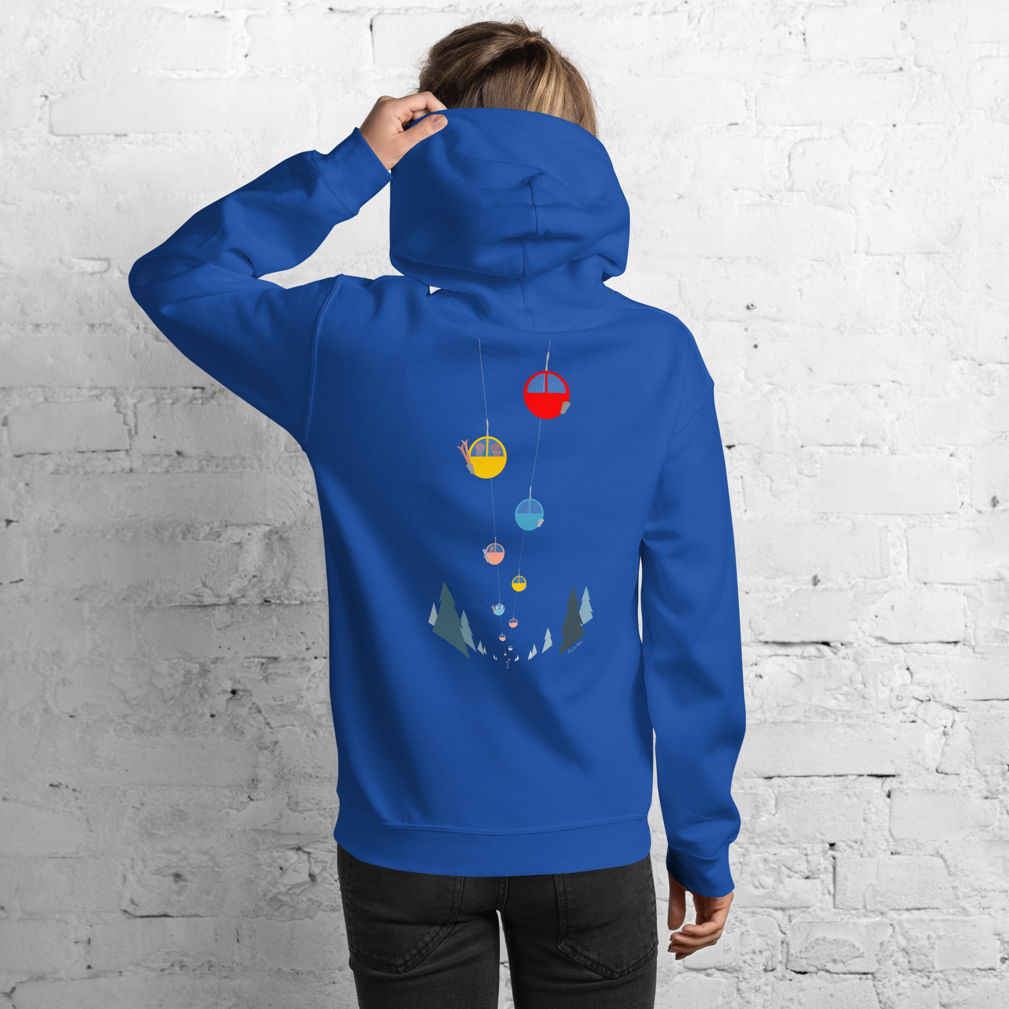 Unisex Hoodie Gondolas in the mist (front & back)