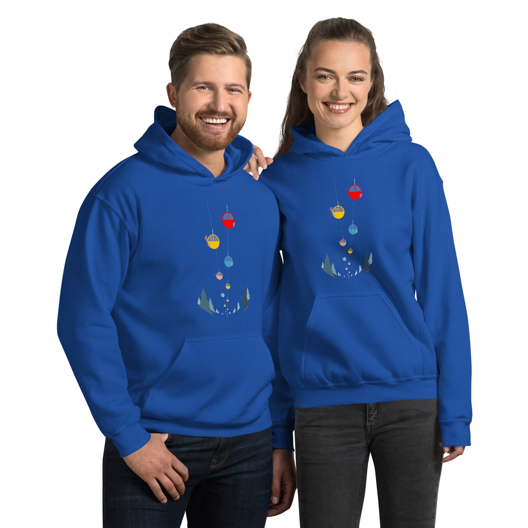 Unisex Hoodie Gondolas in the mist (front & back)