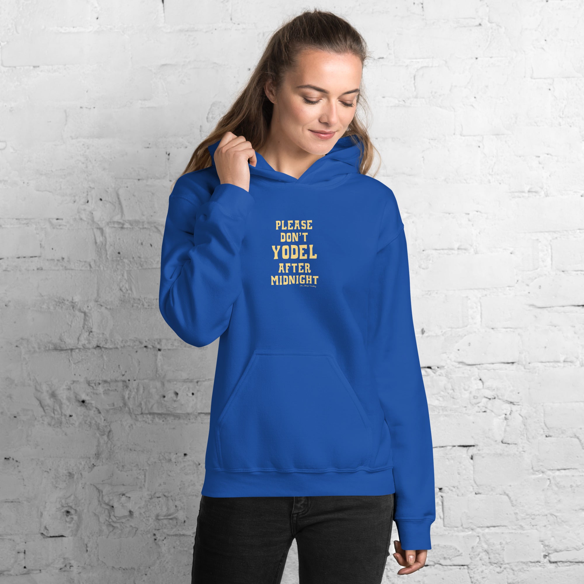 Unisex Hoodie Don't Yodel After Midnight on bright colors