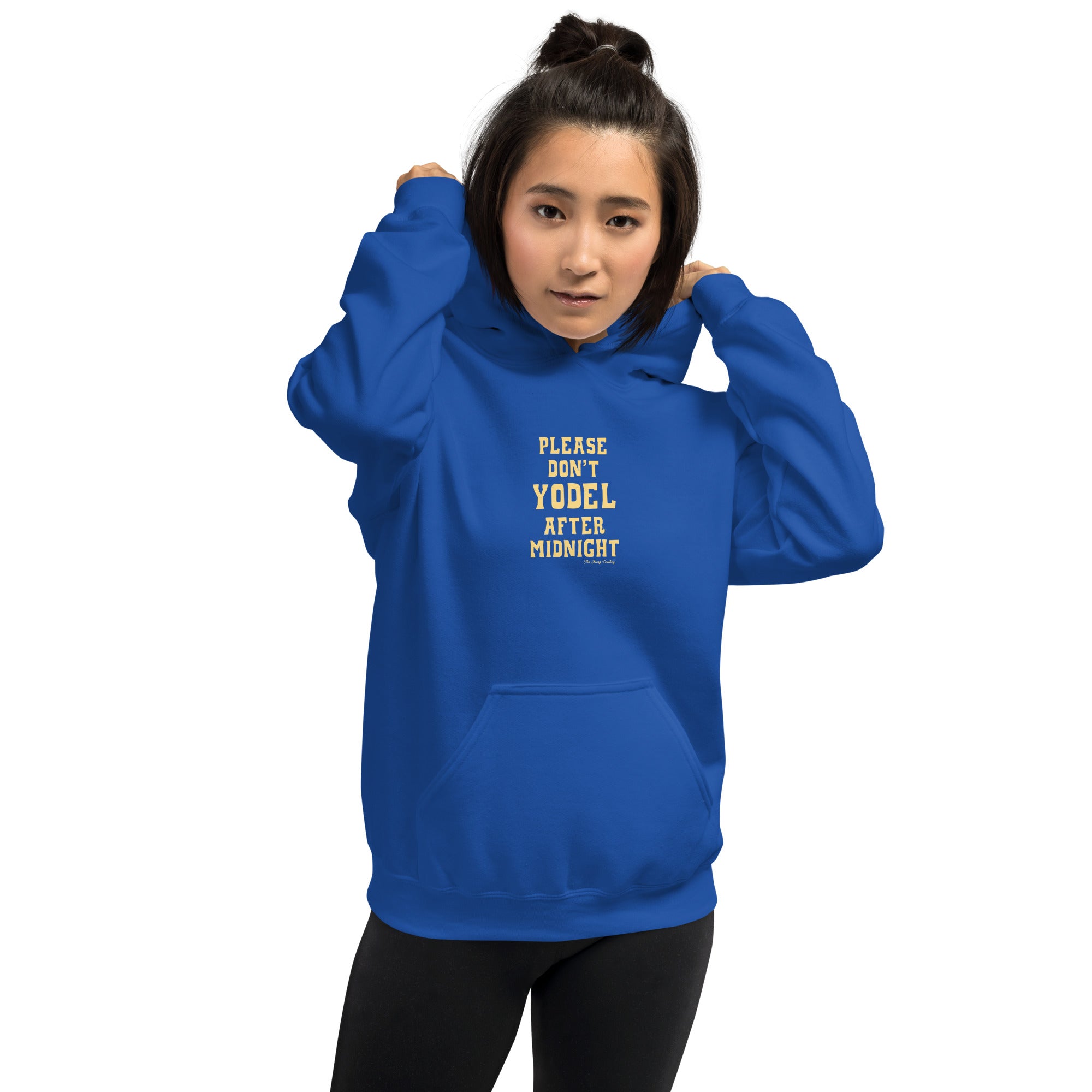 Unisex Hoodie Don't Yodel After Midnight on bright colors