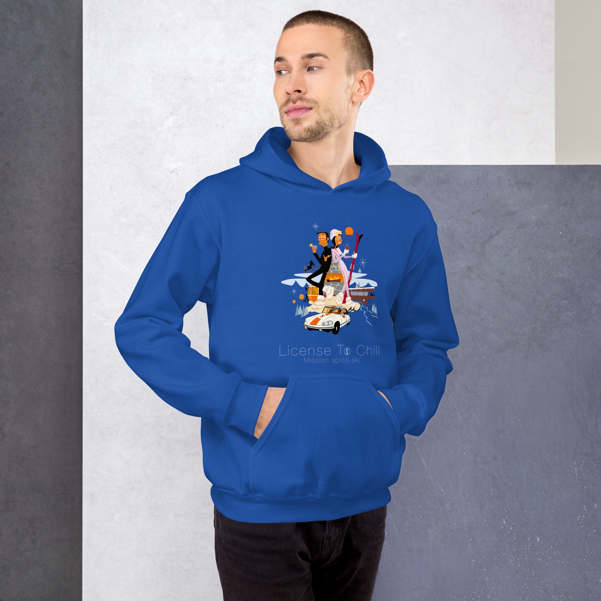 Unisex Hoodie License To Chill Mission Après-Ski on bright colors