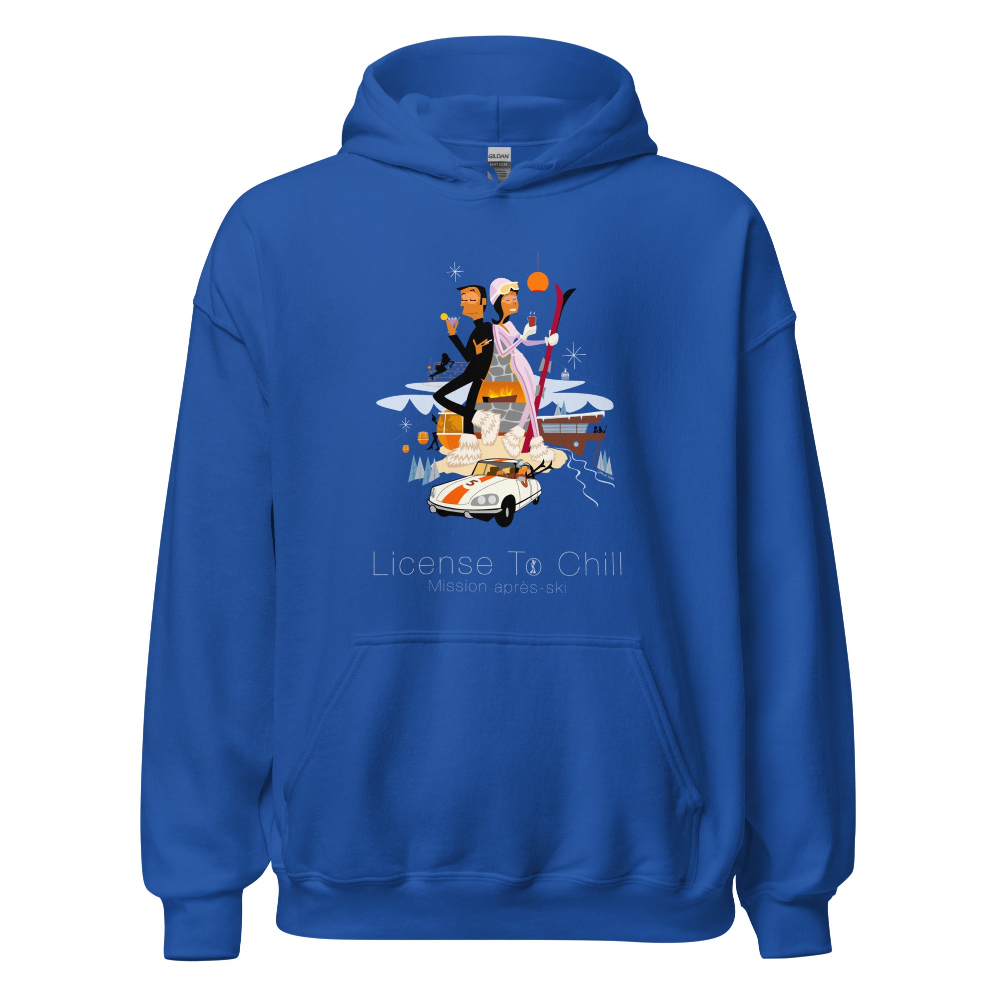 Unisex Hoodie License To Chill Mission Après-Ski on bright colors