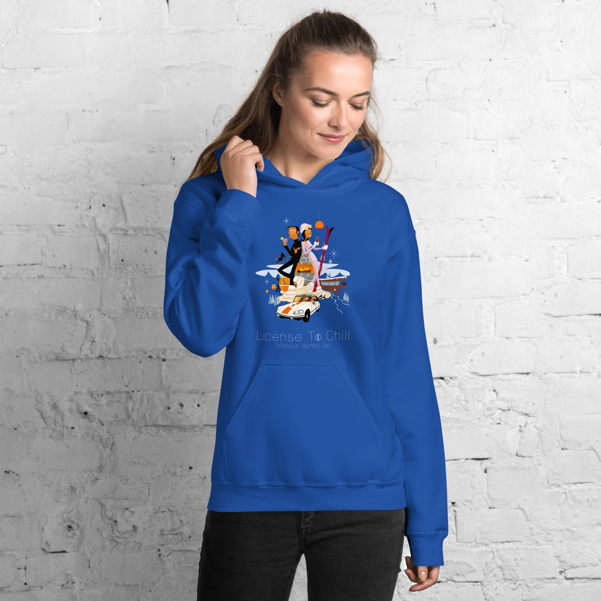 Unisex Hoodie License To Chill Mission Après-Ski on bright colors