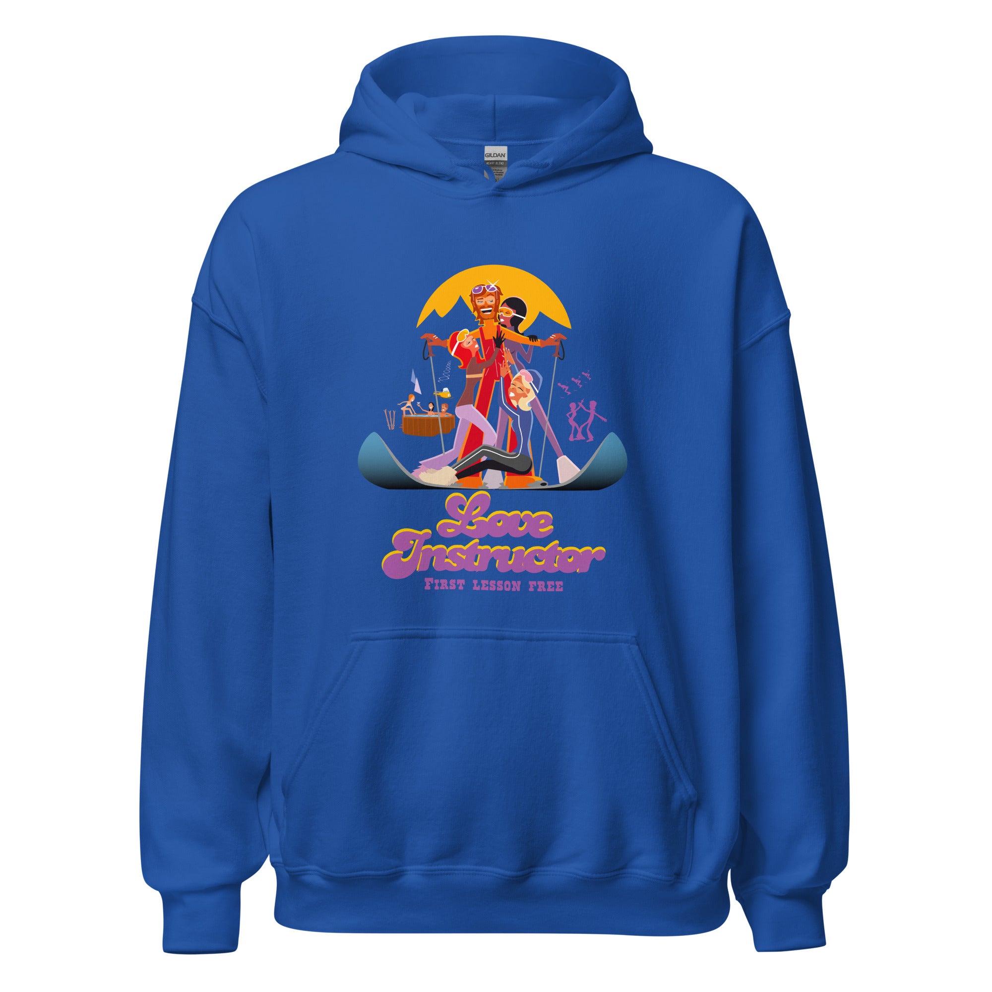 Sweat à capuche d'hiver unisexe Love Instructor First Lesson free sur couleurs vives