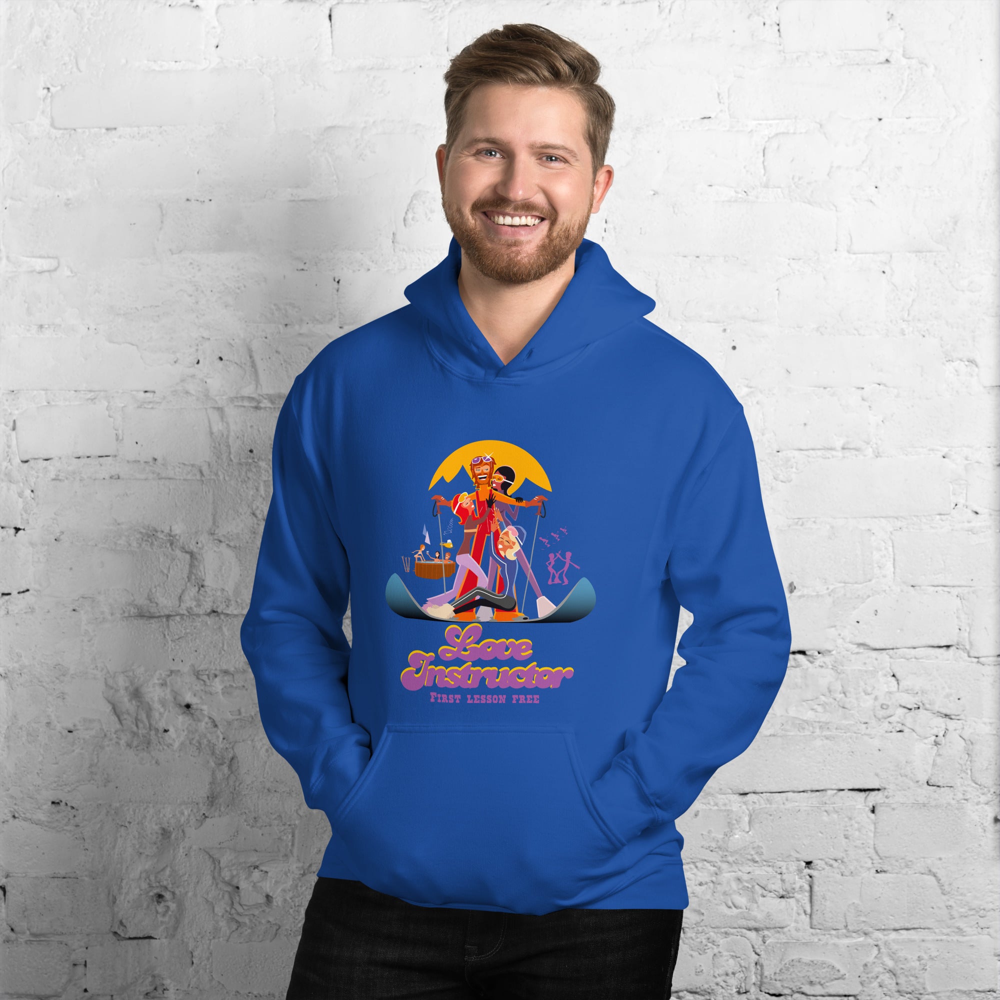 Sweat à capuche d'hiver unisexe Love Instructor First Lesson free sur couleurs vives