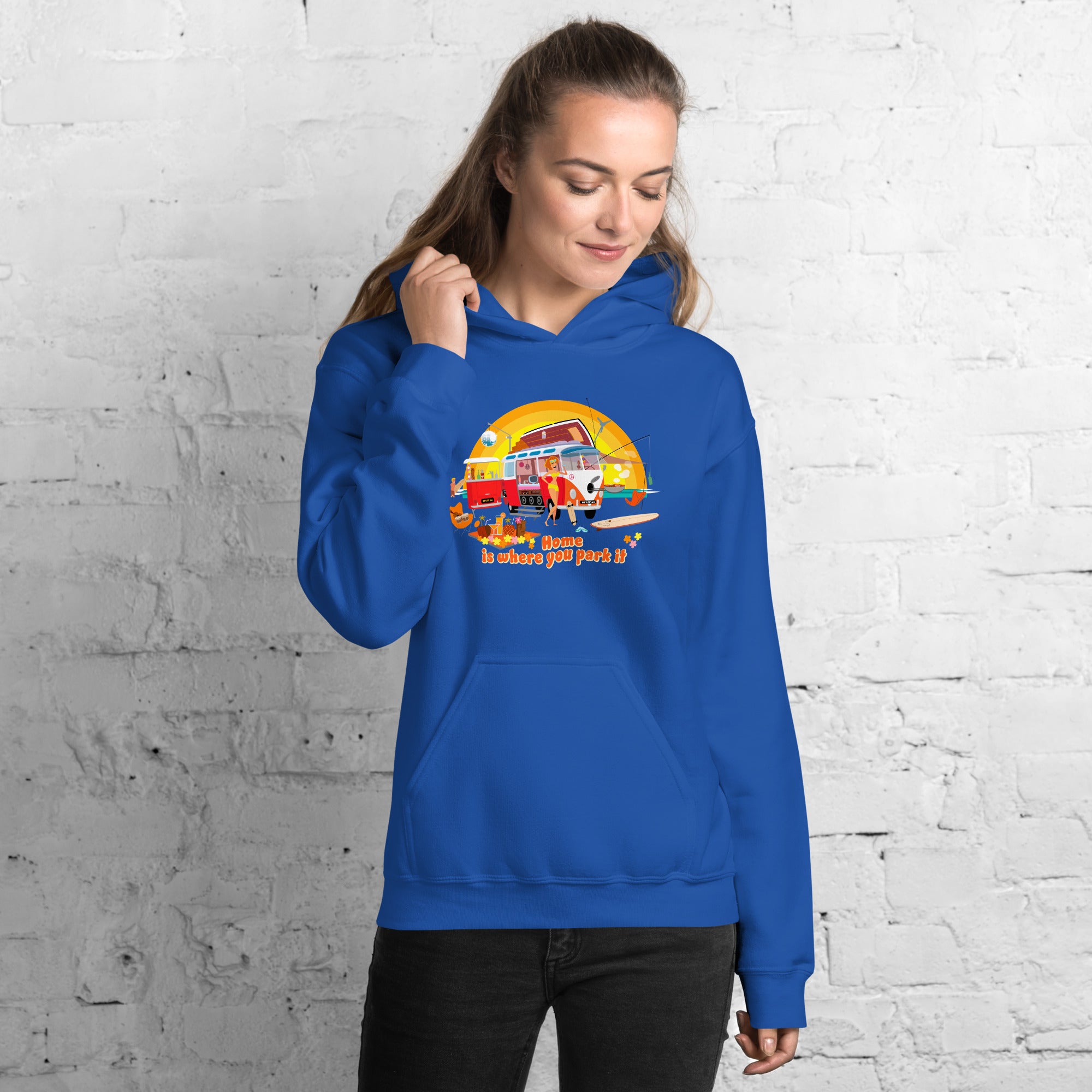 Sweat à capuche d'hiver unisexe Ultra Combi: Home is where you park it sur couleurs vives