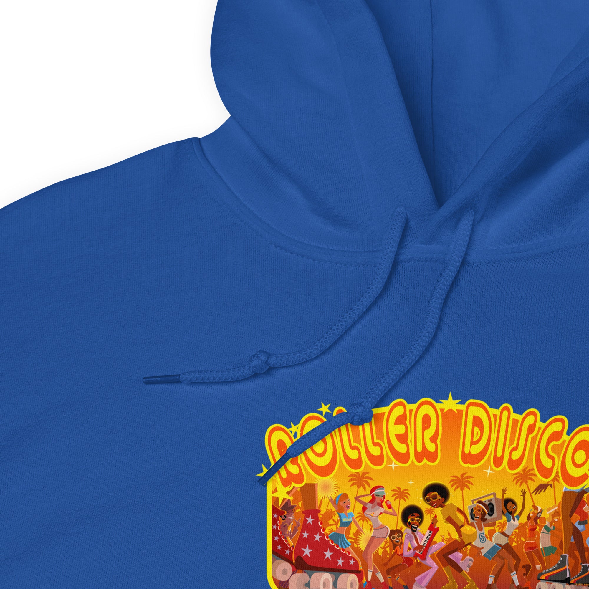 Unisex Hoodie Roller Disco 1975 on bright colors