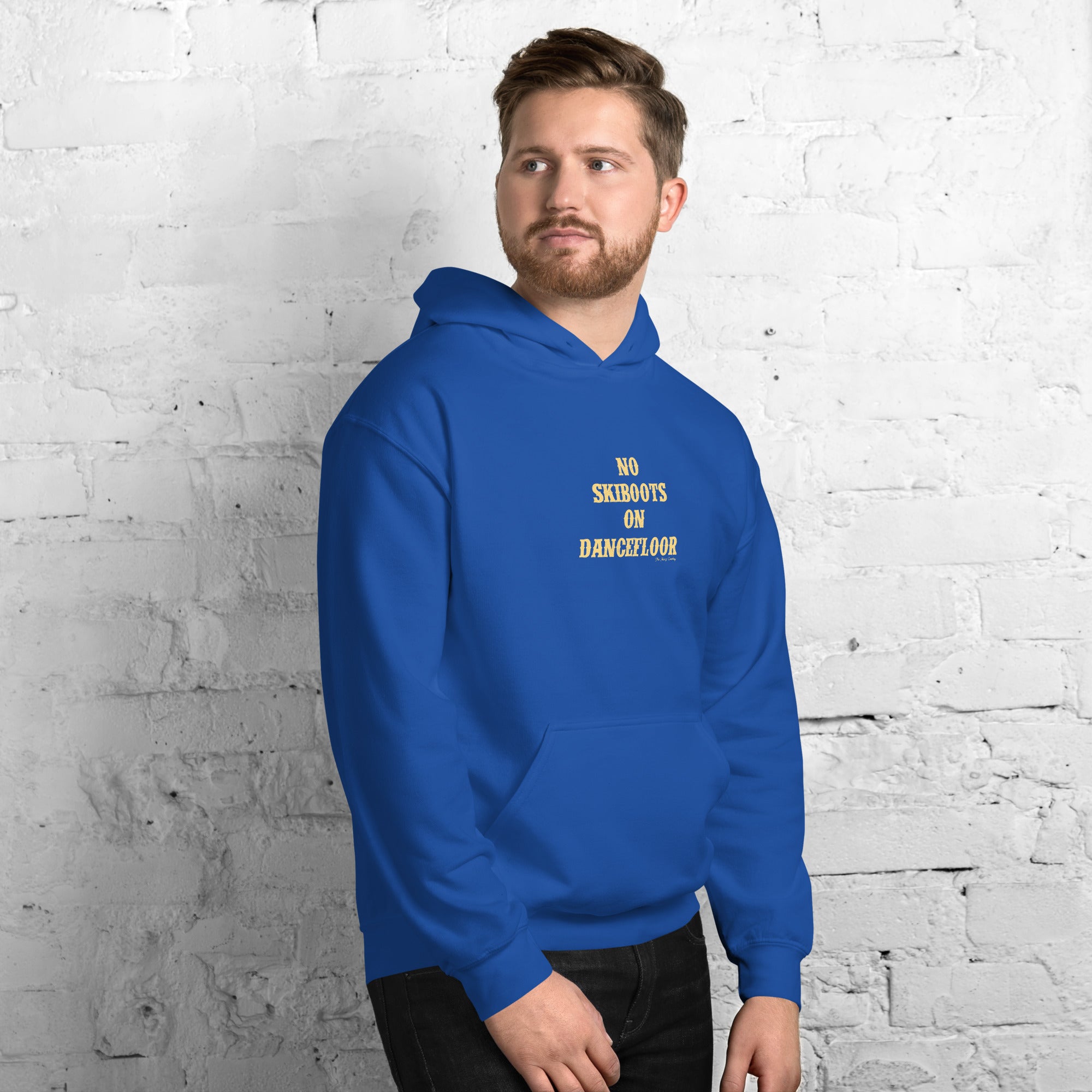 Unisex Hoodie No Skiboots on Dancefloor on bright colors