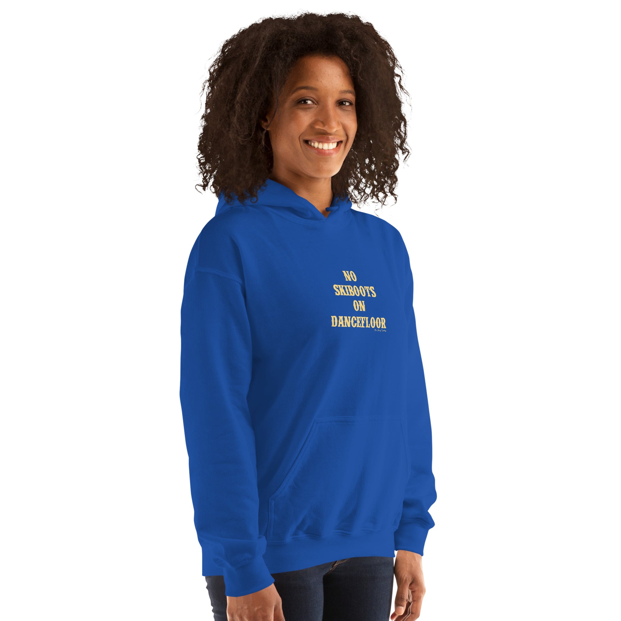 Unisex Hoodie No Skiboots on Dancefloor on bright colors