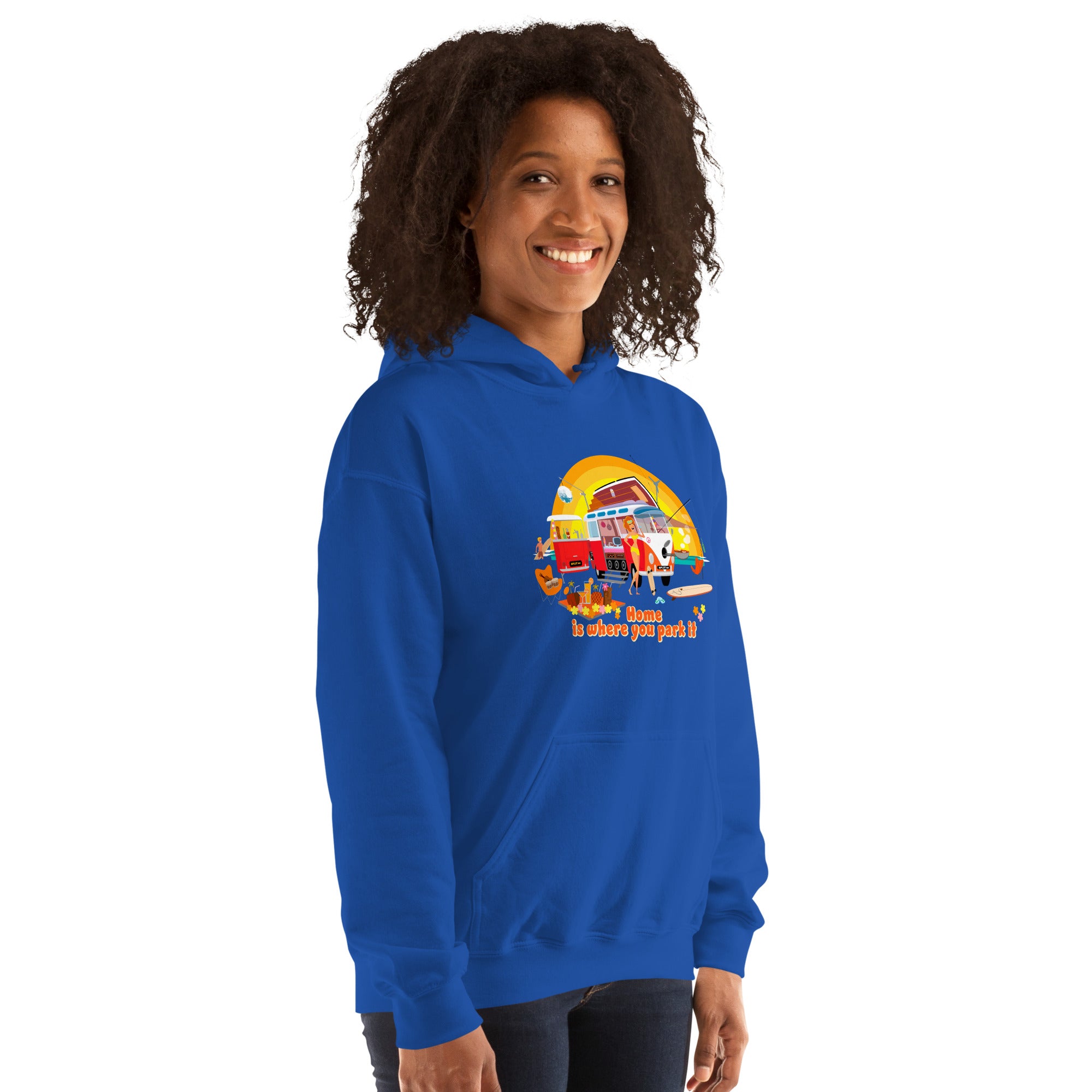 Sweat à capuche d'hiver unisexe Ultra Combi: Home is where you park it sur couleurs vives