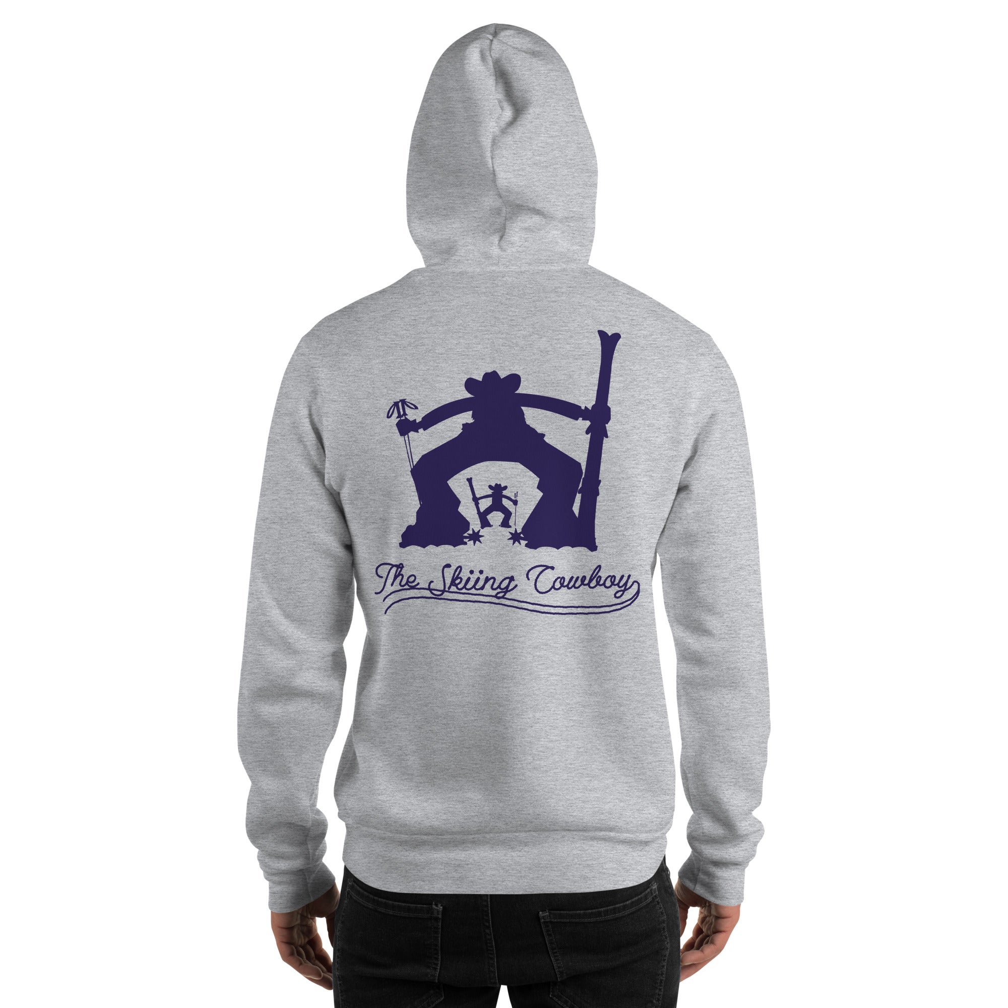 Unisex Hoodie The Skiing Cowboy Duel Silhouette (front & back)