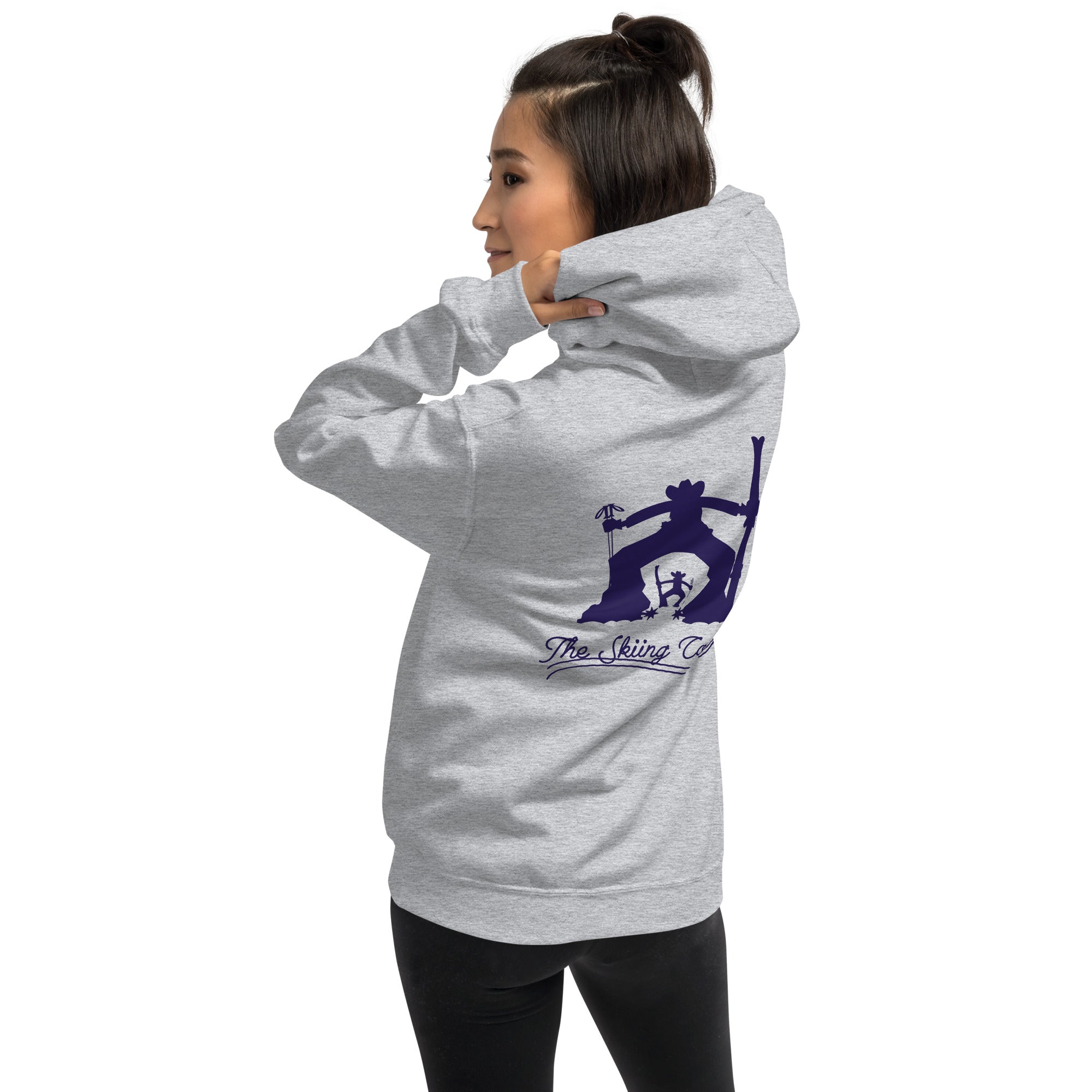 Unisex Hoodie The Skiing Cowboy Duel Silhouette (front & back)