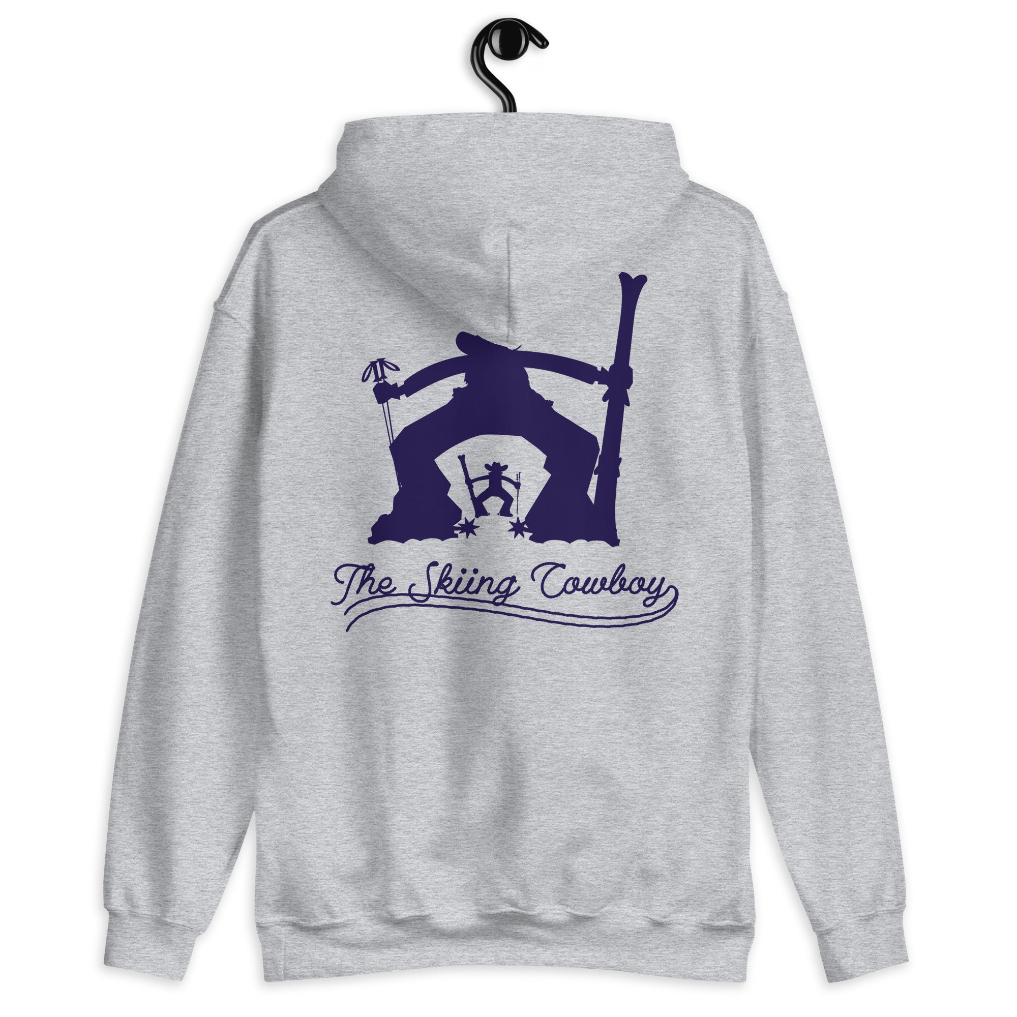 Unisex Hoodie The Skiing Cowboy Duel Silhouette (front & back)