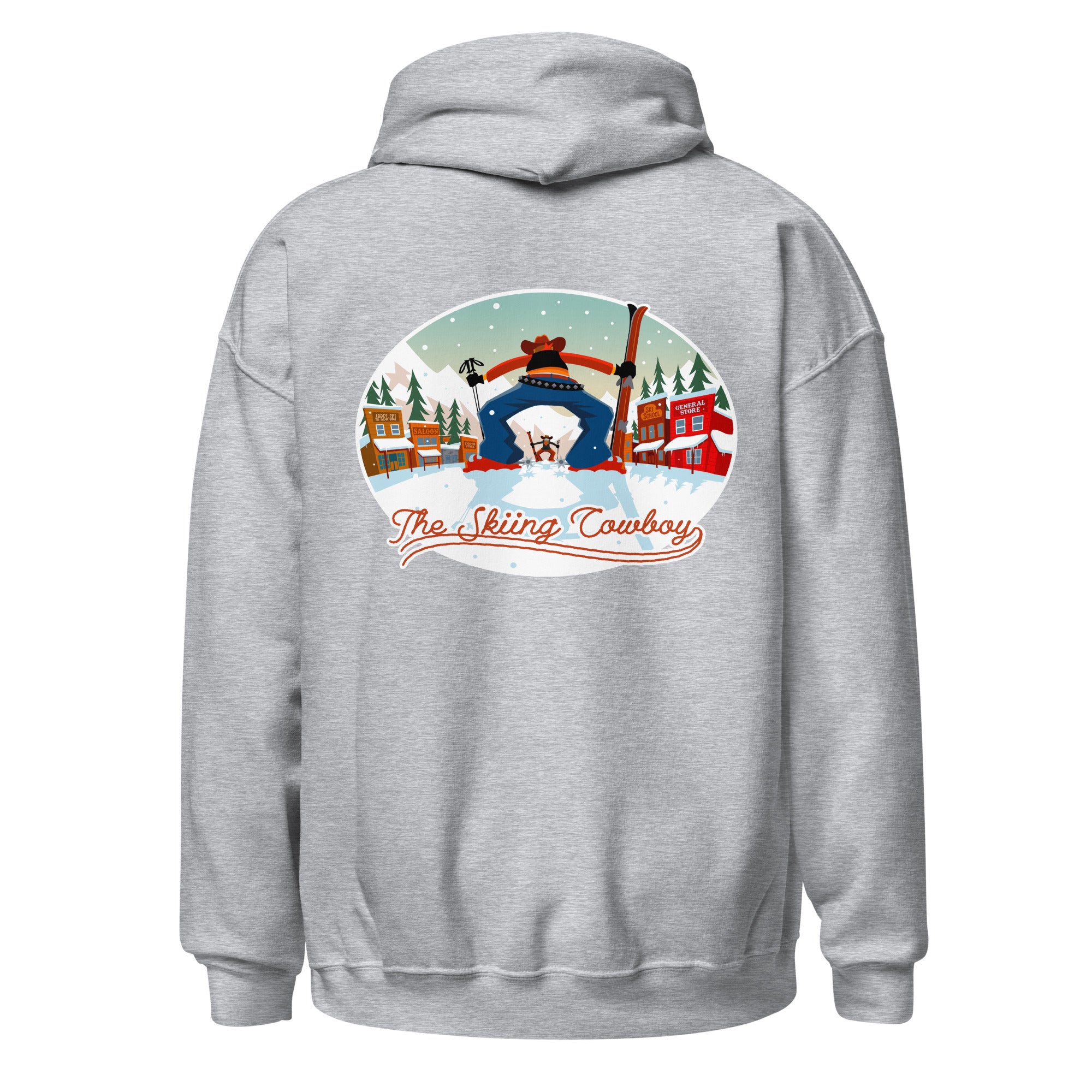 Unisex Hoodie Skiing Duel on light colors (front & back)