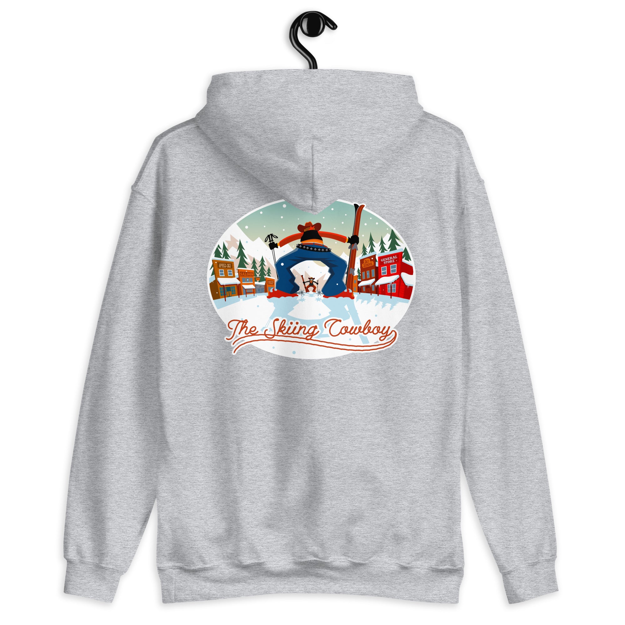 Unisex Hoodie Skiing Duel on light colors (front & back)