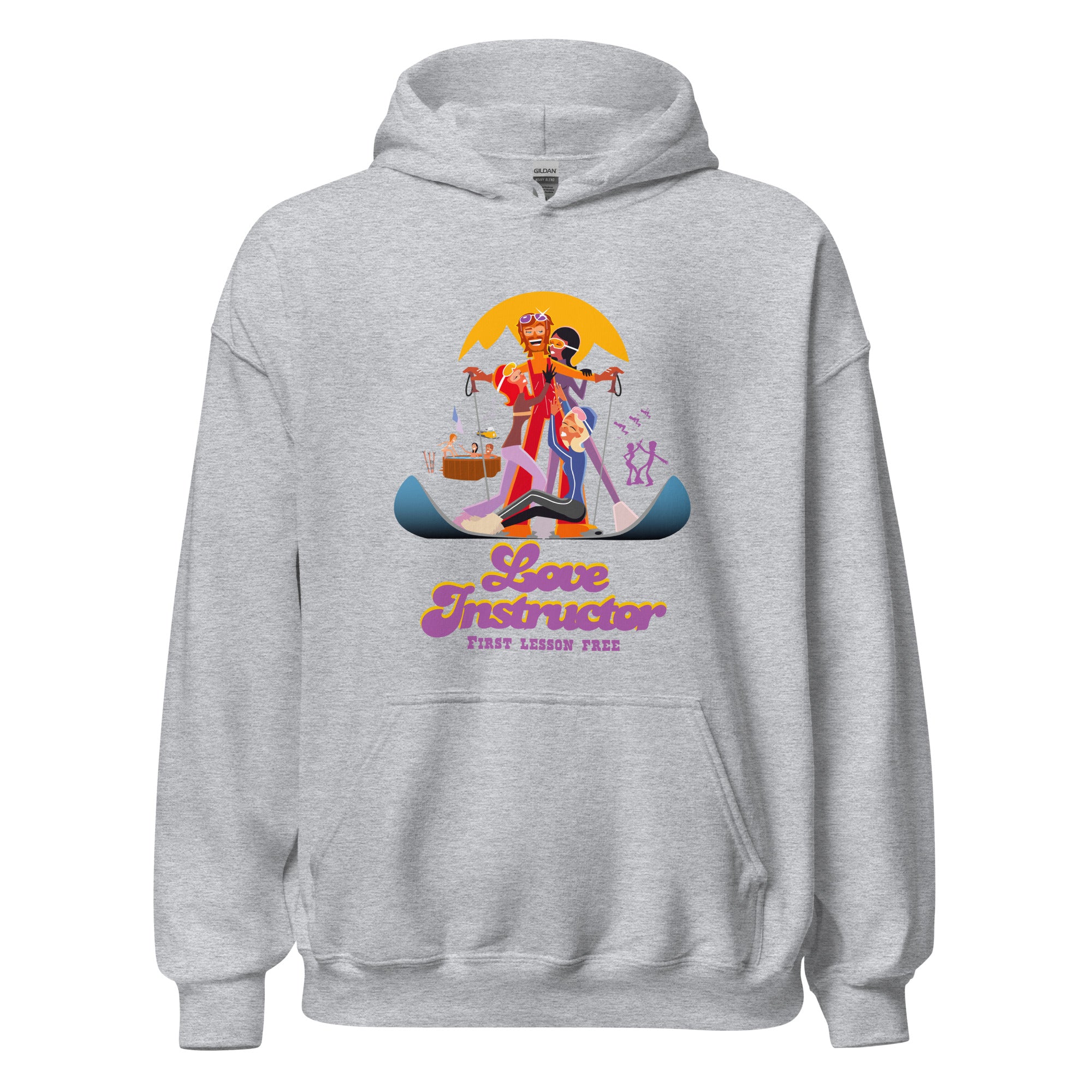 Sweat à capuche d'hiver unisexe Love Instructor First Lesson free sur couleurs claires