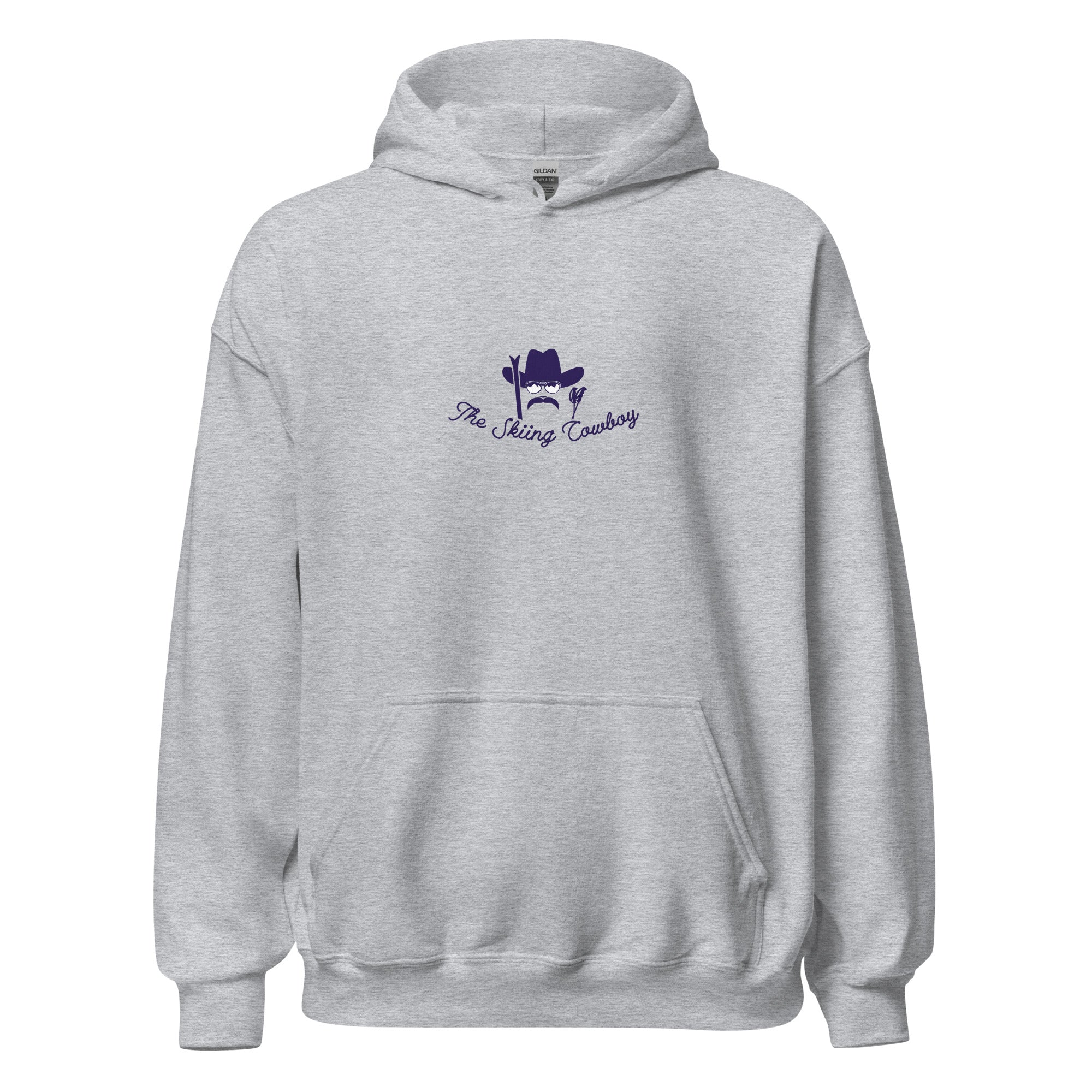 Unisex Hoodie The Skiing Cowboy Duel Silhouette (front & back)