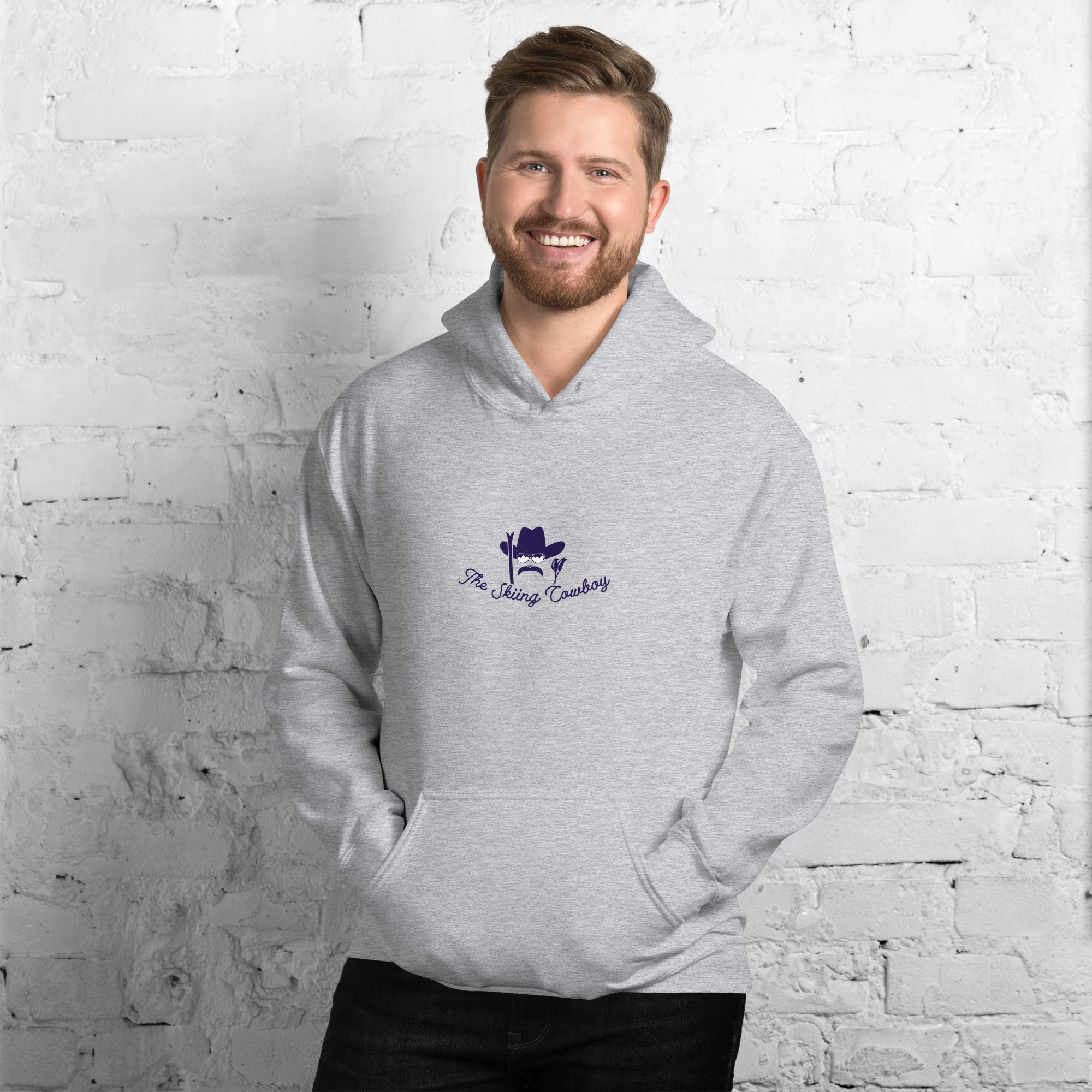 Unisex Hoodie The Skiing Cowboy Duel Silhouette (front & back)