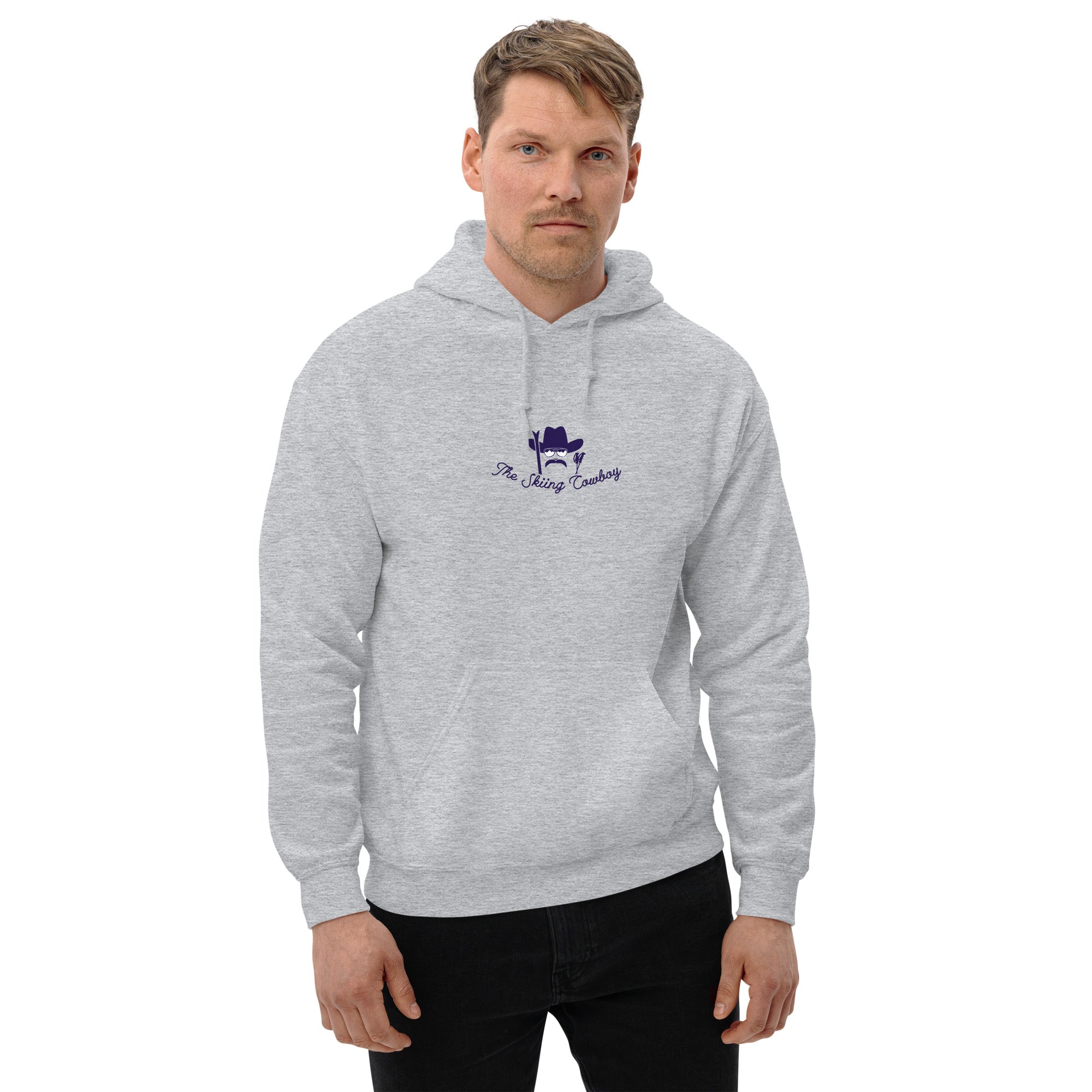 Unisex Hoodie The Skiing Cowboy Duel Silhouette (front & back)