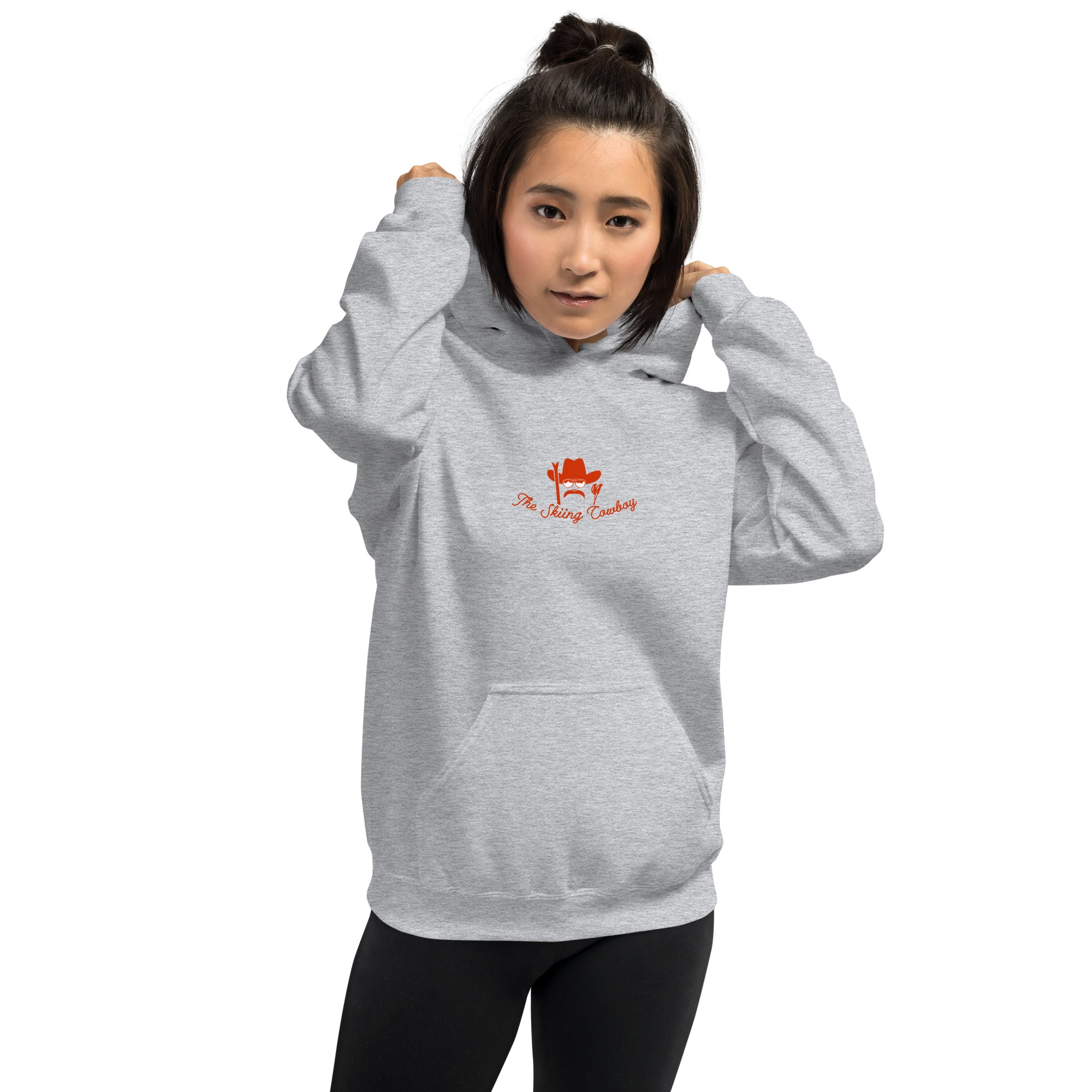 Unisex Hoodie Skiing Duel on light colors (front & back)