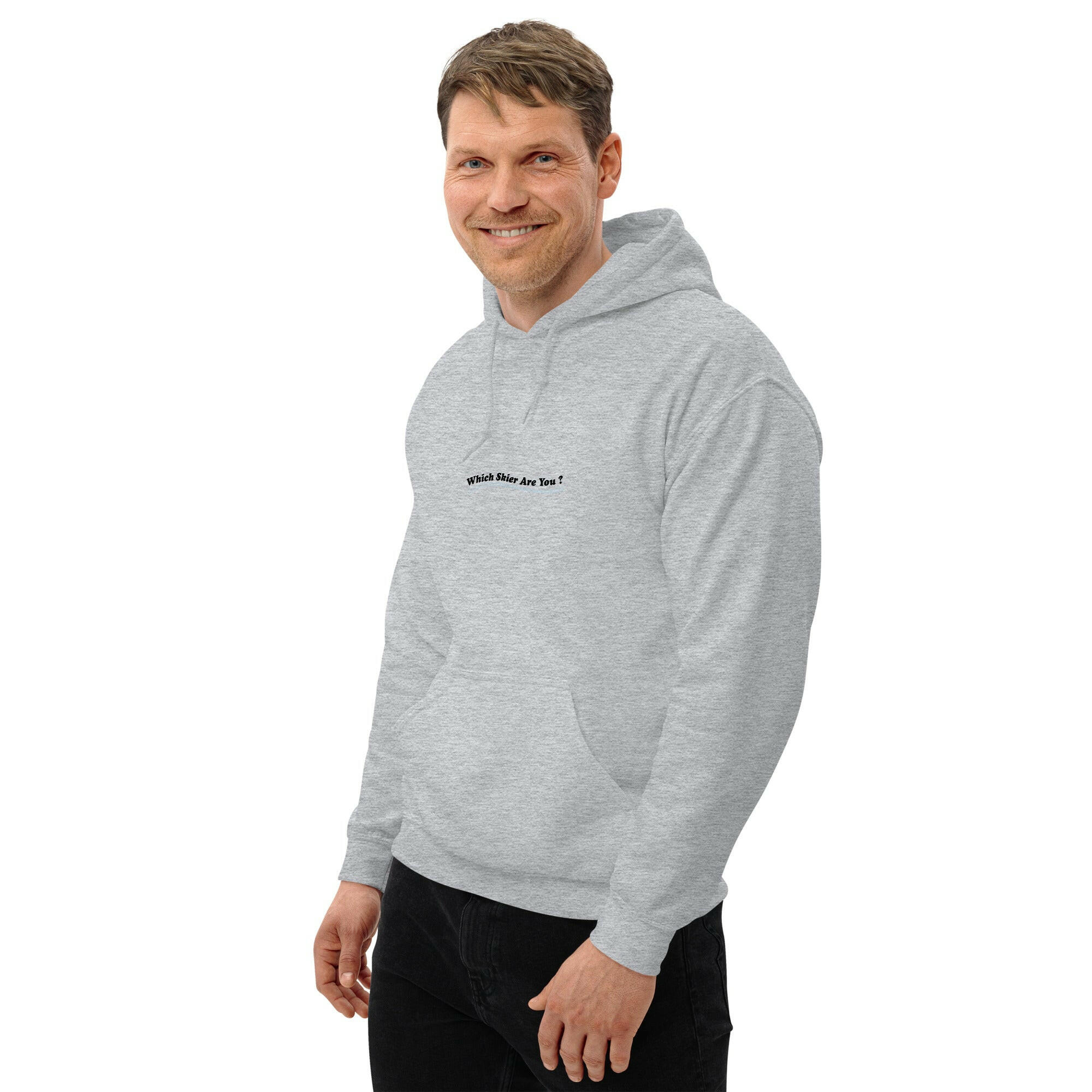 Unisex Hoodie Which skier are you? Ski Racer (front & back) on light colors