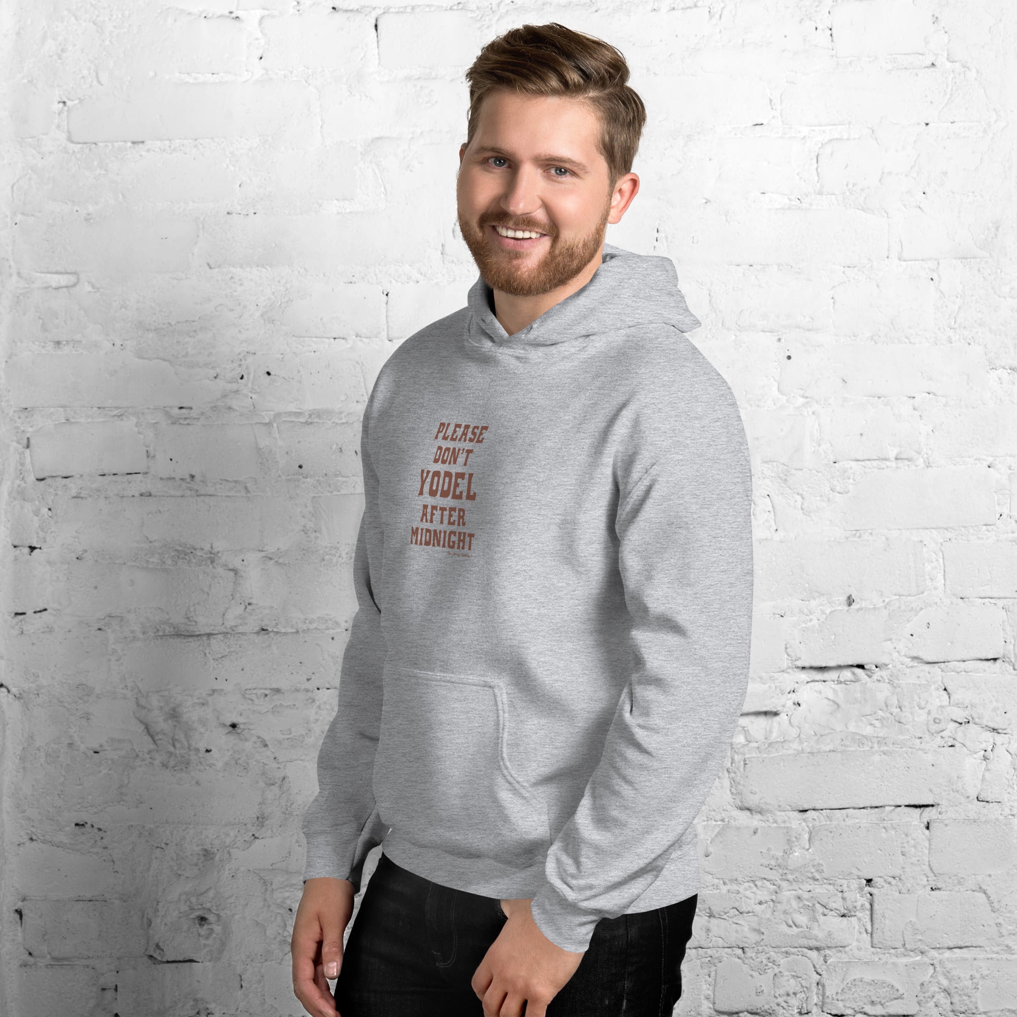 Unisex Hoodie Don't Yodel After Midnight on light colors