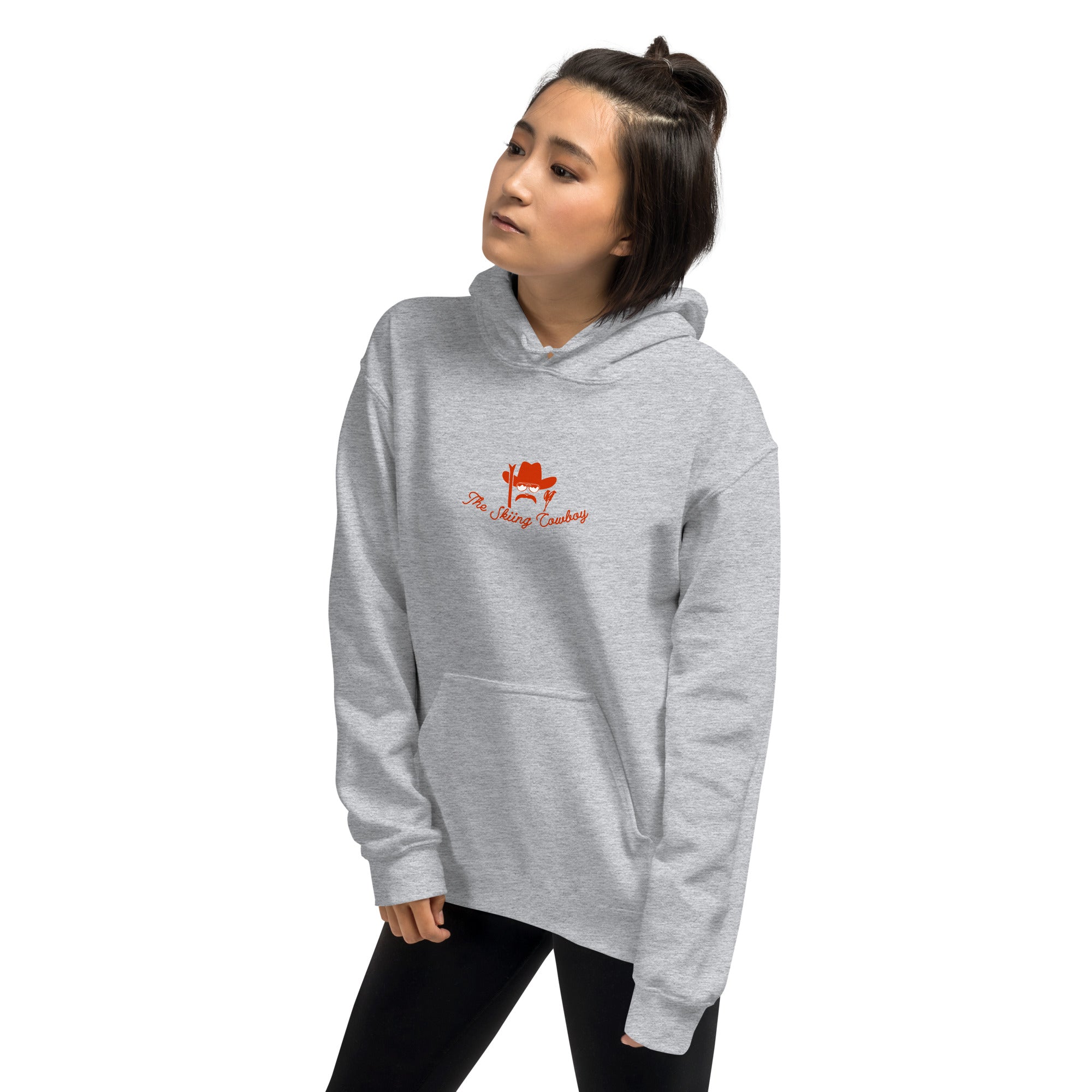 Unisex Hoodie Skiing Duel on light colors (front & back)