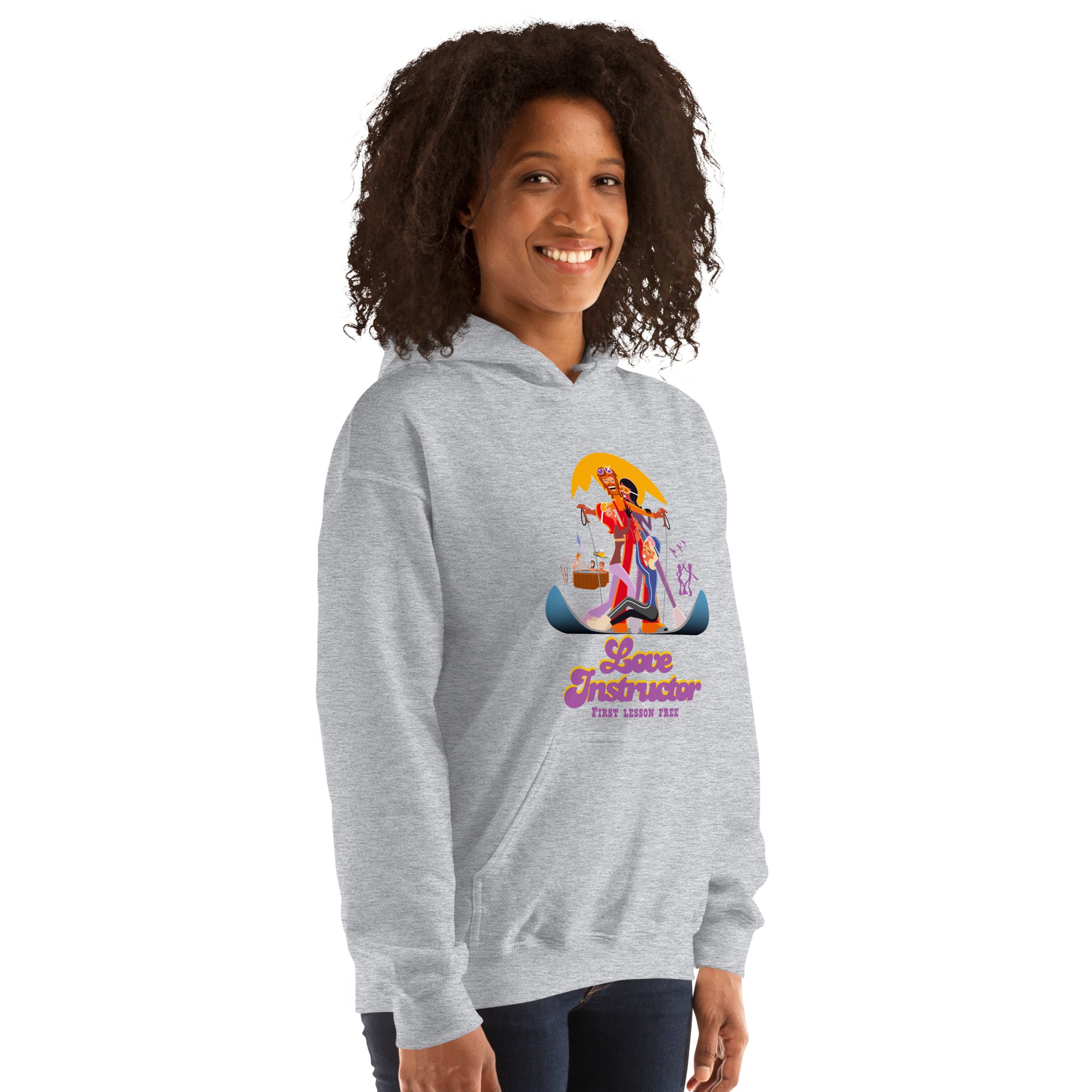 Sweat à capuche d'hiver unisexe Love Instructor First Lesson free sur couleurs claires