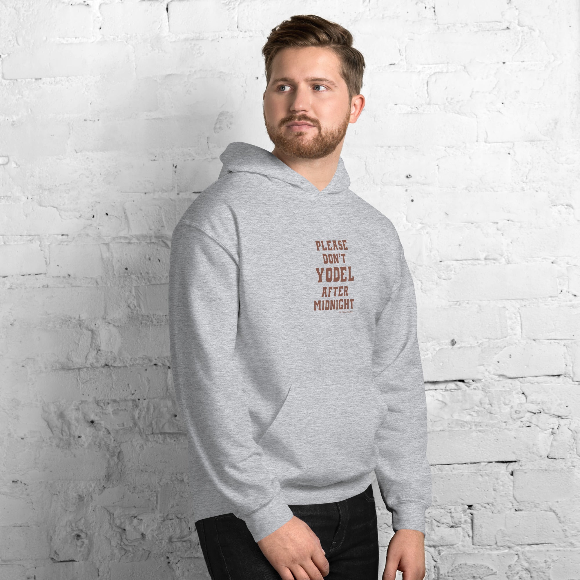 Unisex Hoodie Don't Yodel After Midnight on light colors