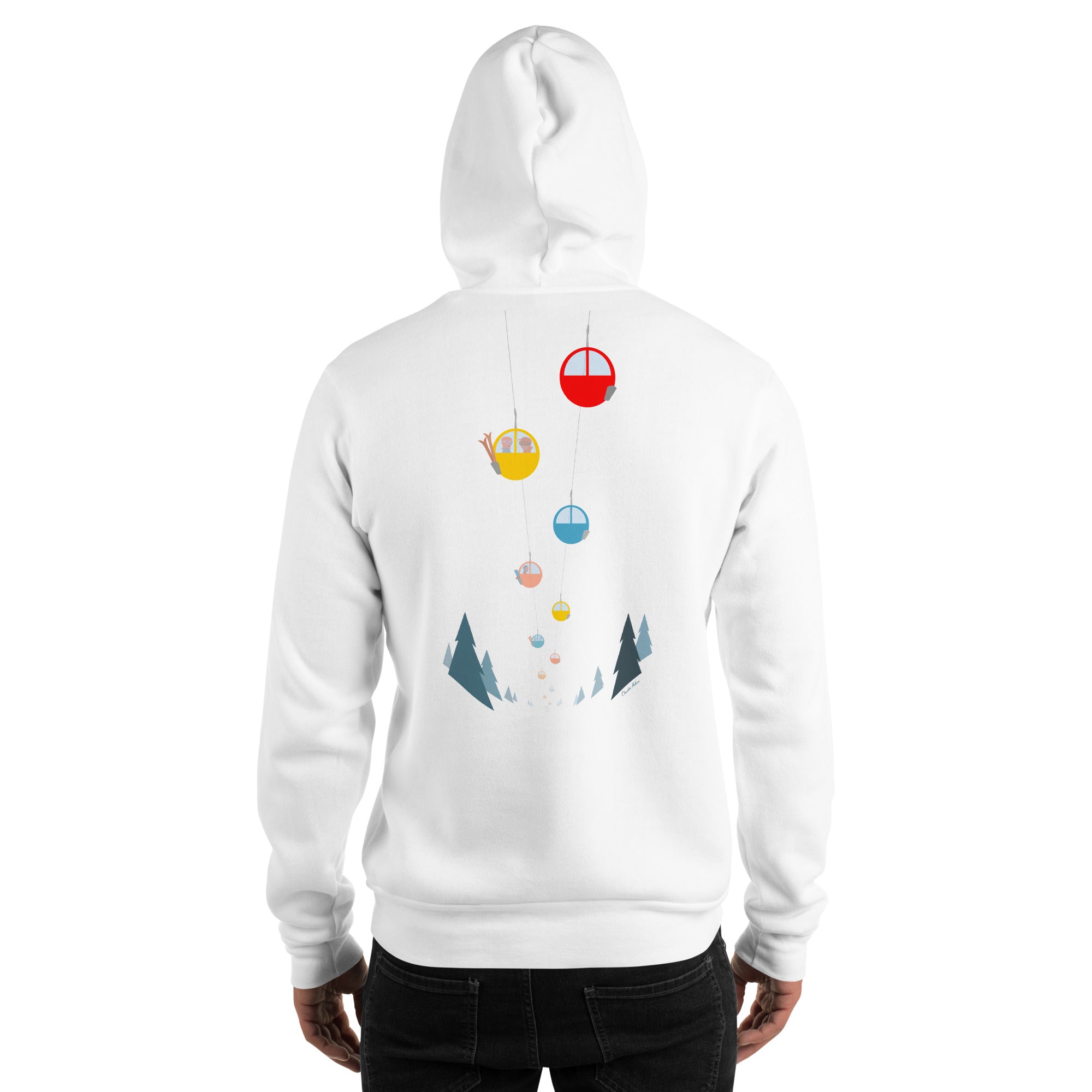 Unisex Hoodie Gondolas in the mist (front & back)