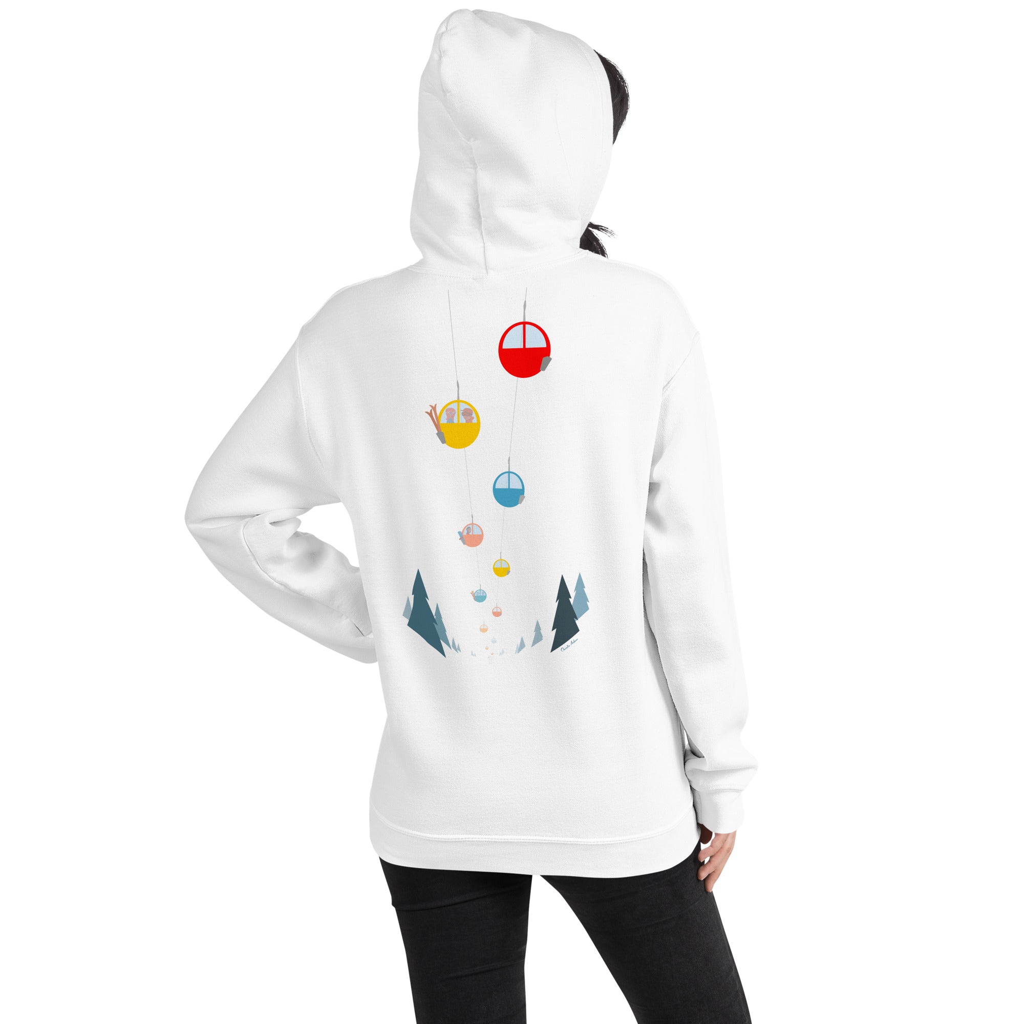 Unisex Hoodie Gondolas in the mist (front & back)