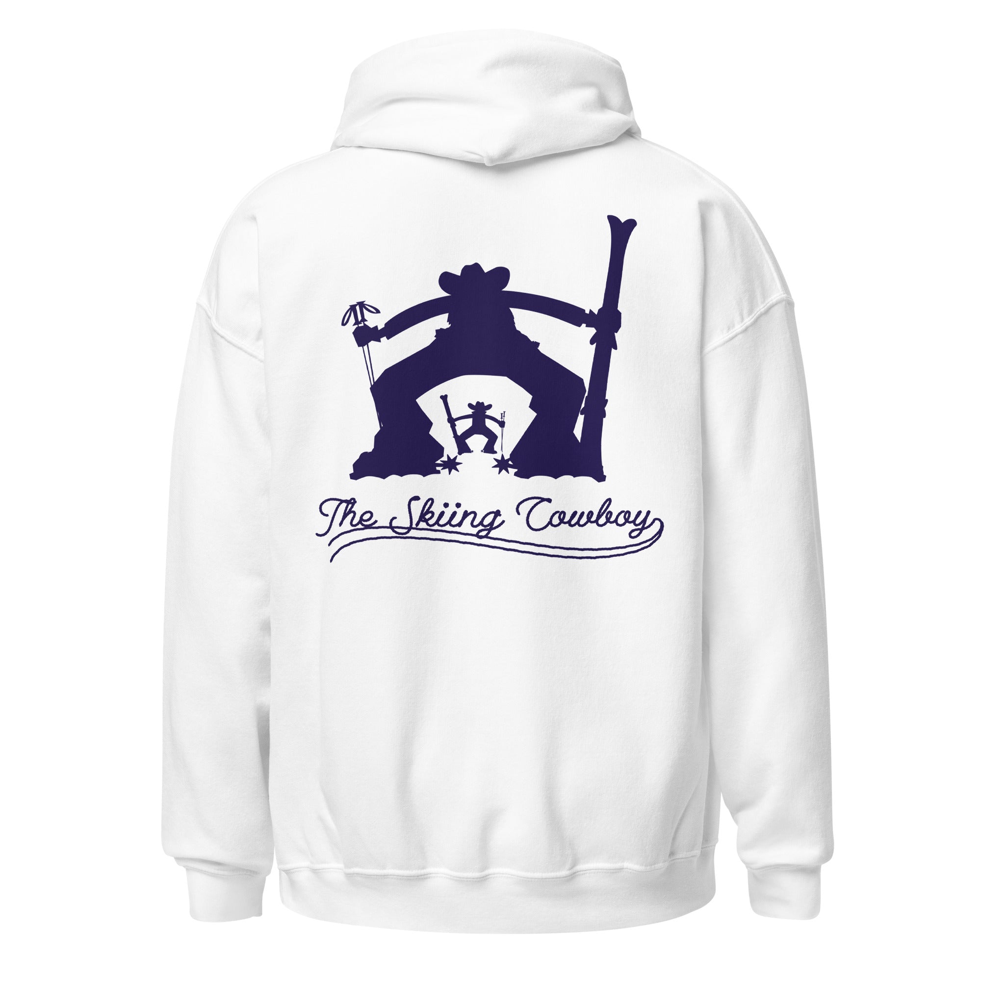 Unisex Hoodie The Skiing Cowboy Duel Silhouette (front & back)