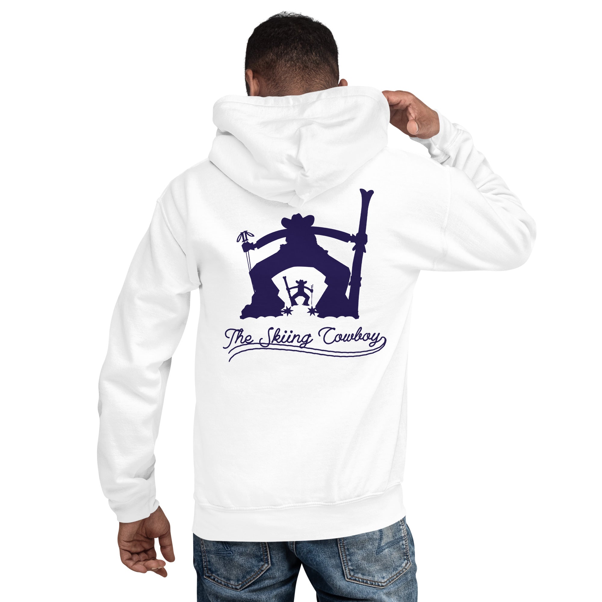 Unisex Hoodie The Skiing Cowboy Duel Silhouette (front & back)