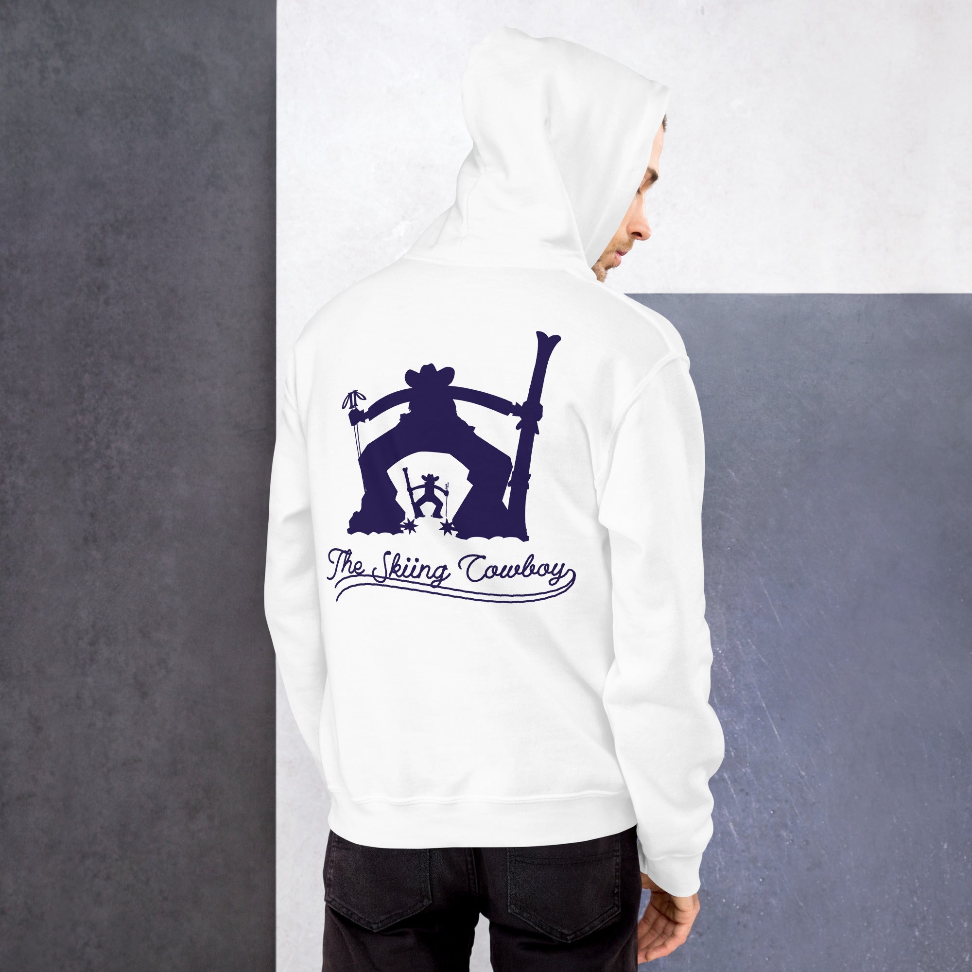 Unisex Hoodie The Skiing Cowboy Duel Silhouette (front & back)