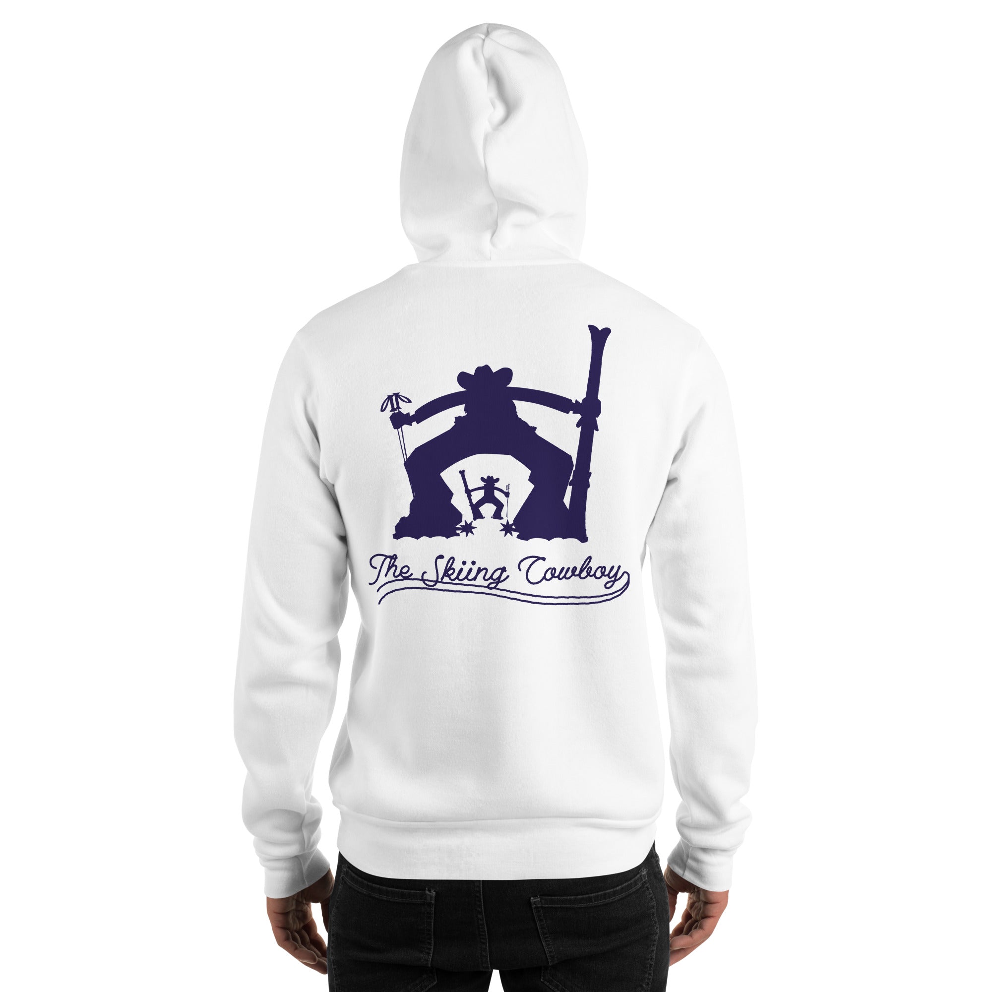 Unisex Hoodie The Skiing Cowboy Duel Silhouette (front & back)