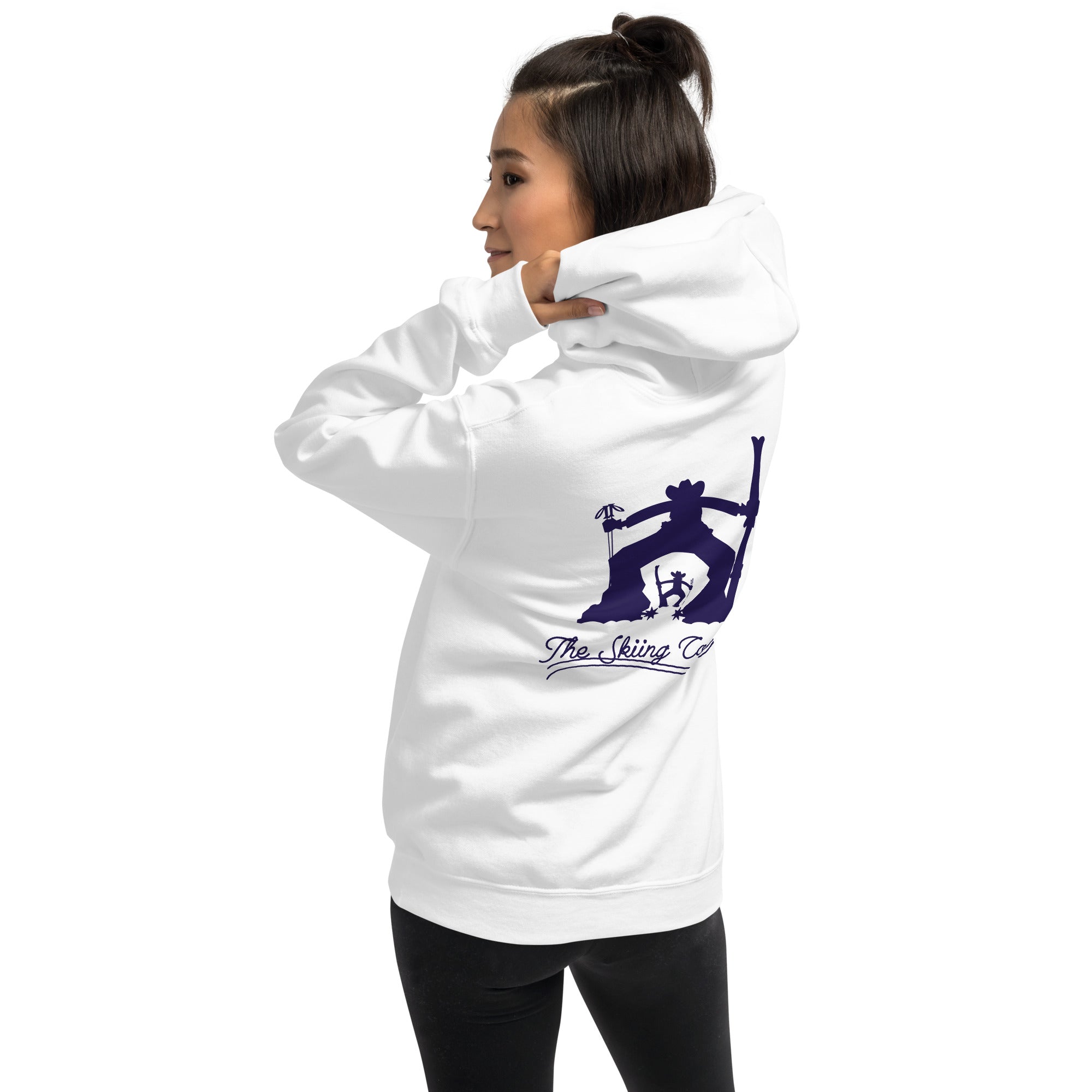 Unisex Hoodie The Skiing Cowboy Duel Silhouette (front & back)