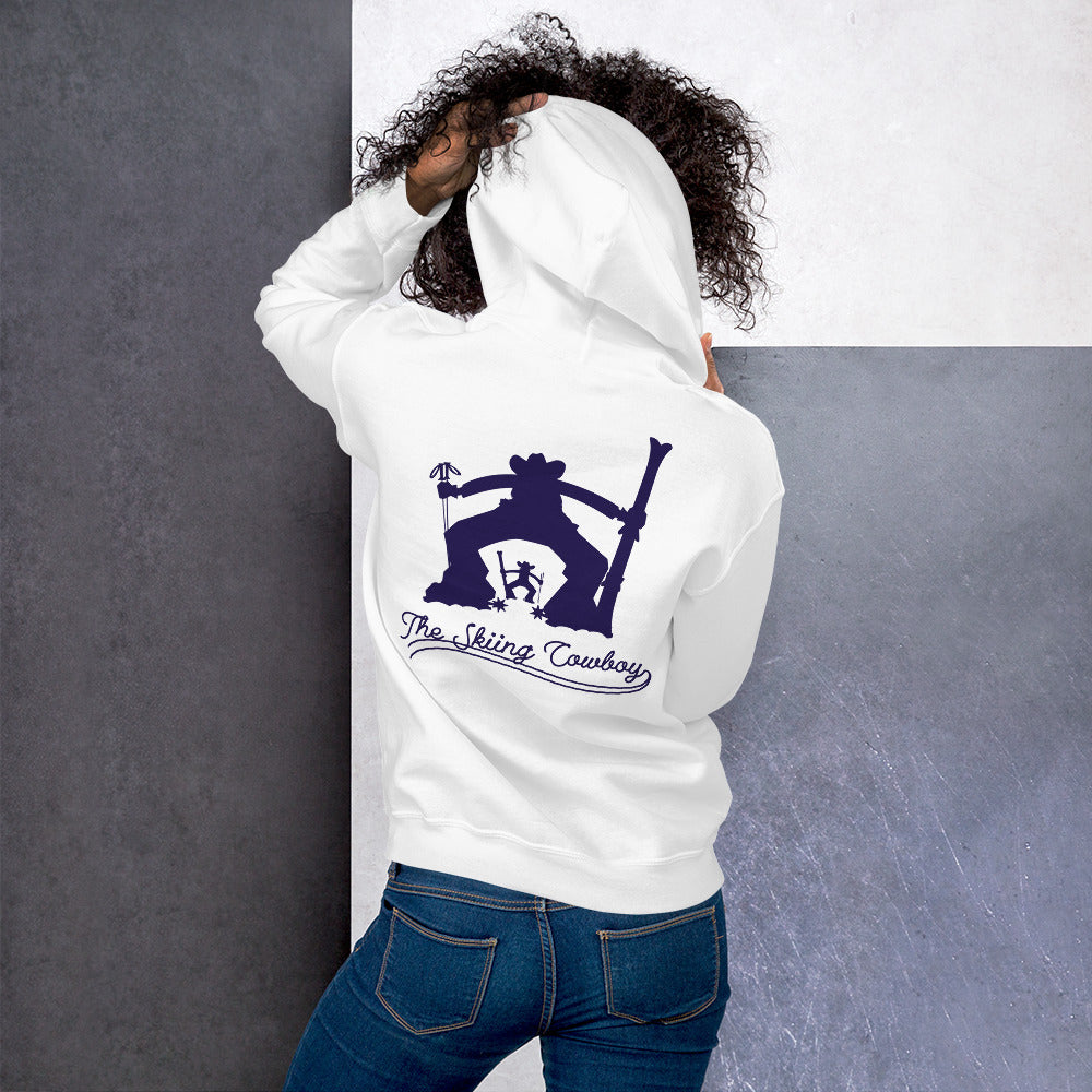 Unisex Hoodie The Skiing Cowboy Duel Silhouette (front & back)