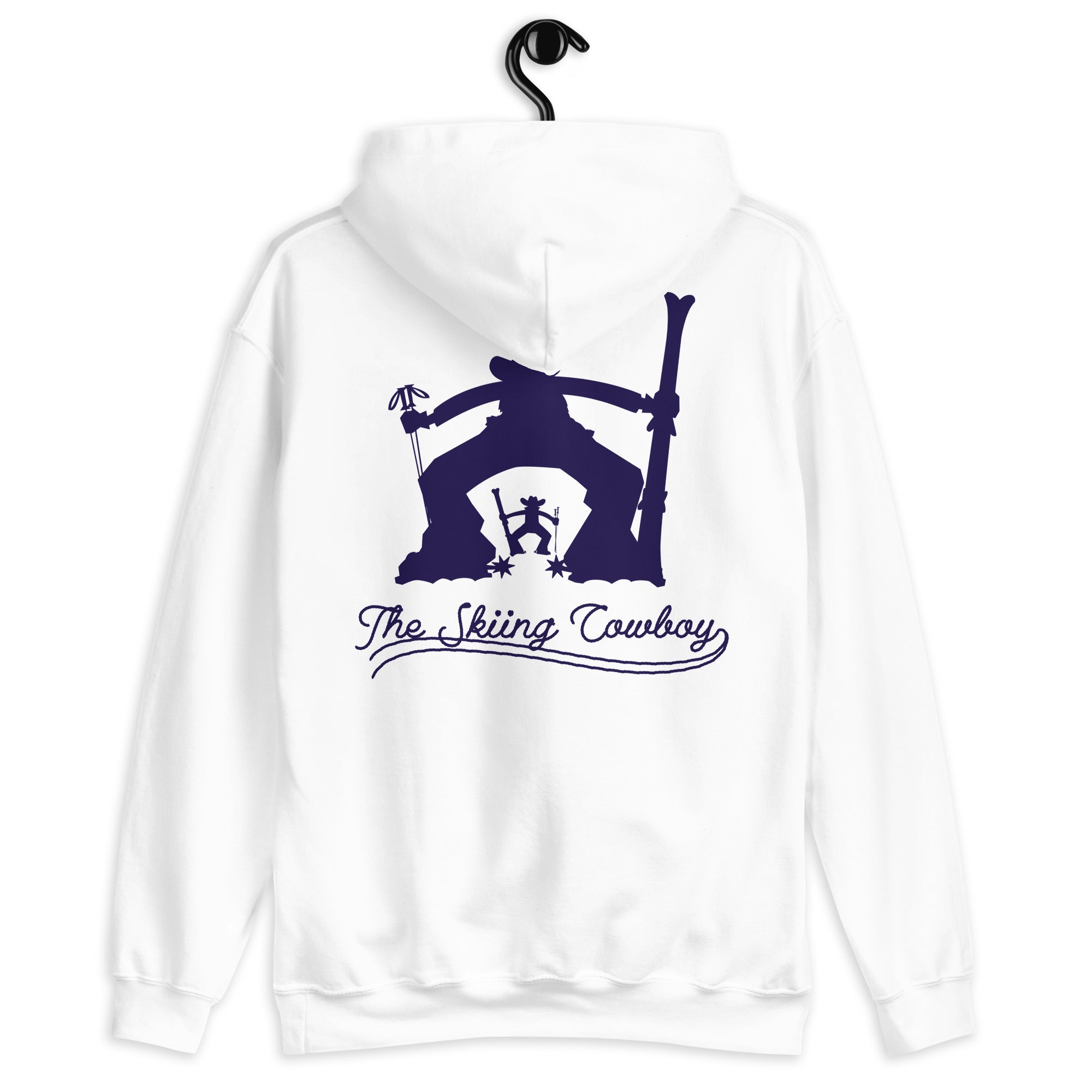 Unisex Hoodie The Skiing Cowboy Duel Silhouette (front & back)