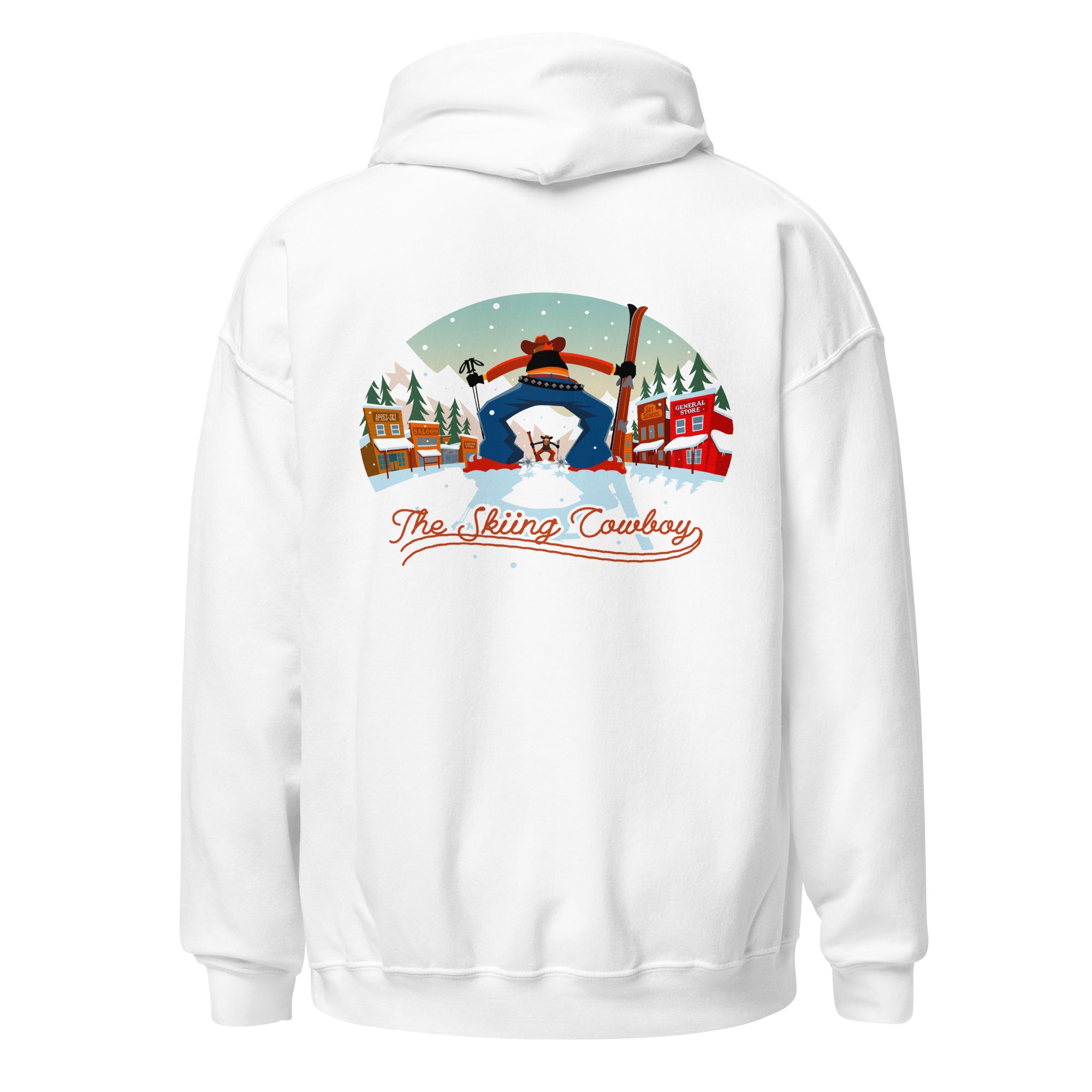 Unisex Hoodie Skiing Duel on light colors (front & back)