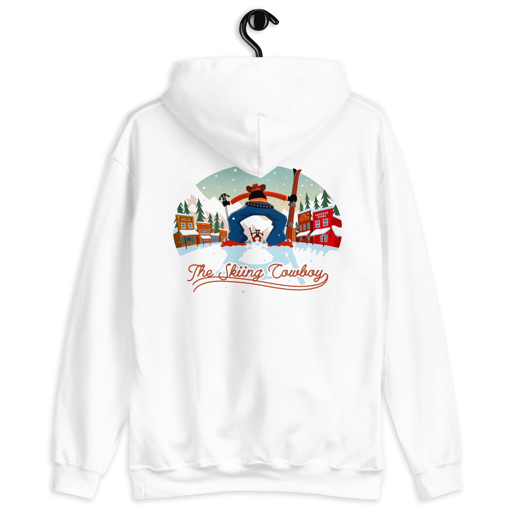 Unisex Hoodie Skiing Duel on light colors (front & back)