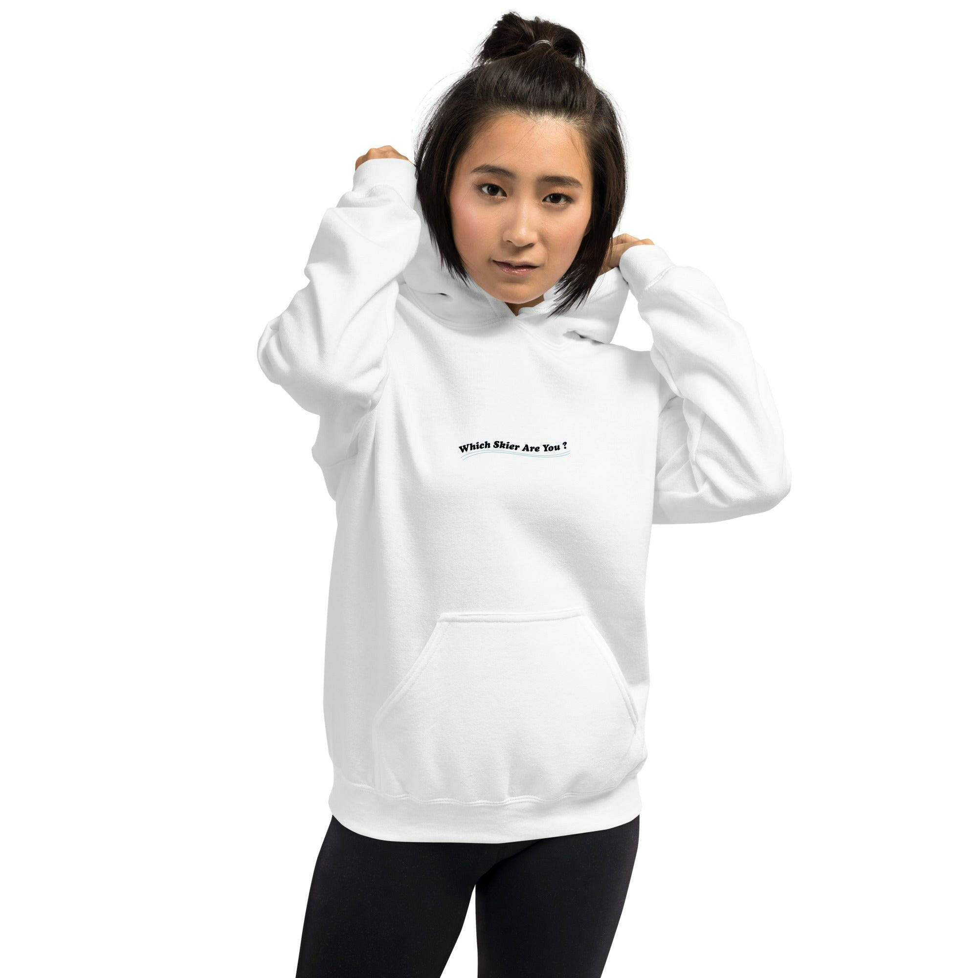 Unisex Hoodie Which skier are you? Ski Racer (front & back) on light colors