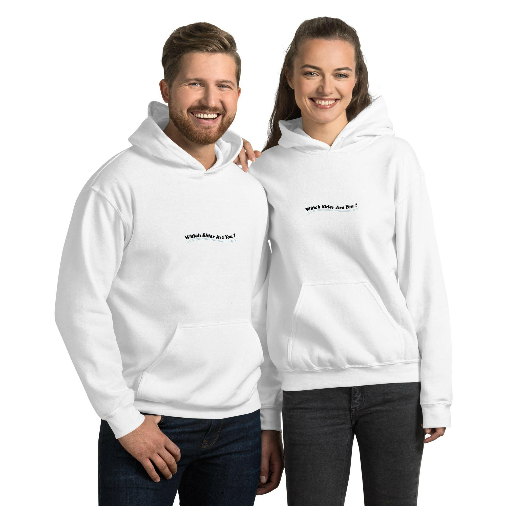 Unisex Hoodie Which skier are you? Ski Racer (front & back) on light colors